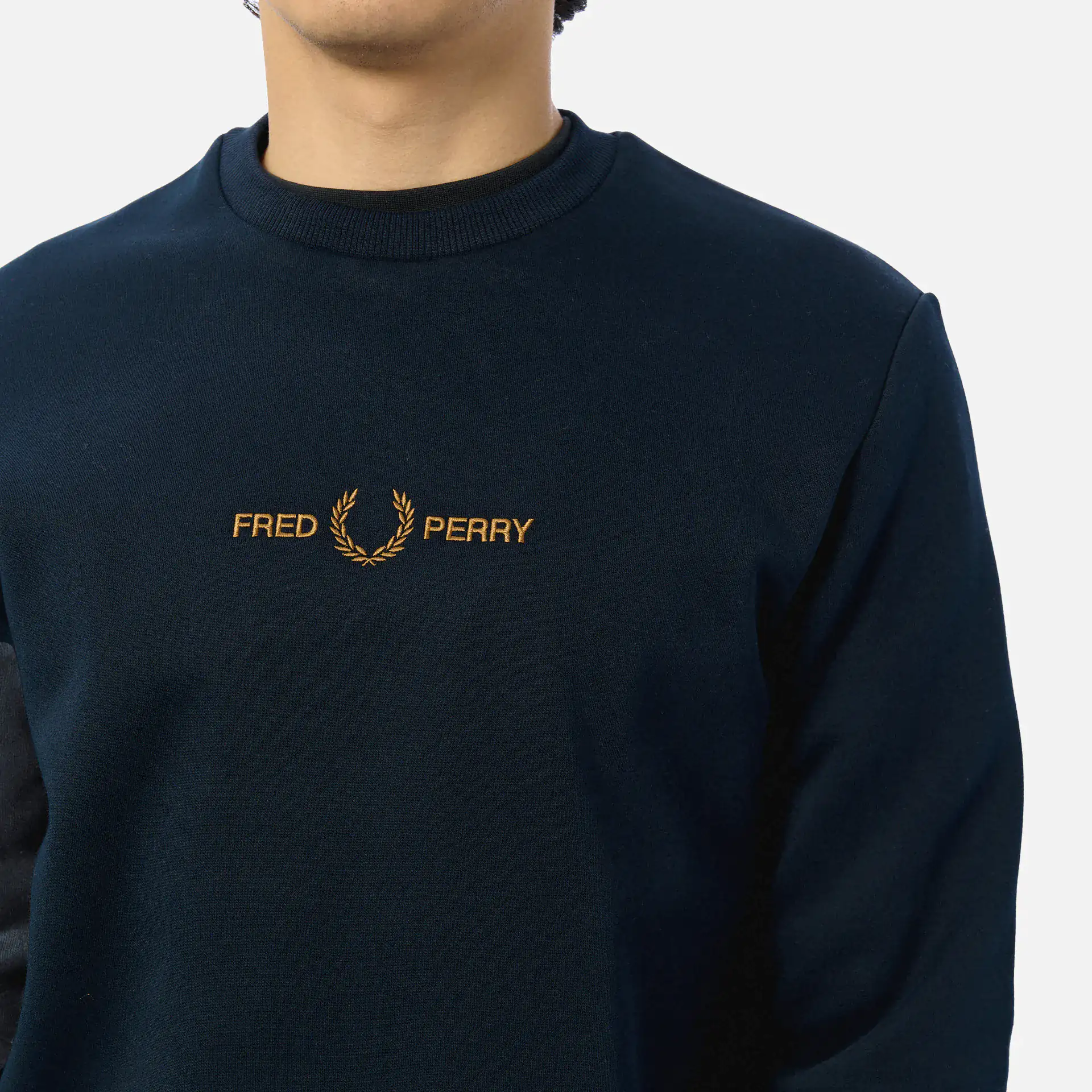 Fred Perry Embroidered Sweatshirt Navy