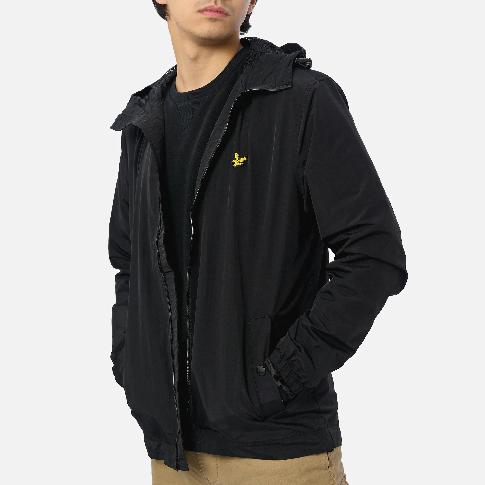 Lyle & Scott Zip Through Hooded Jacket Jet Black