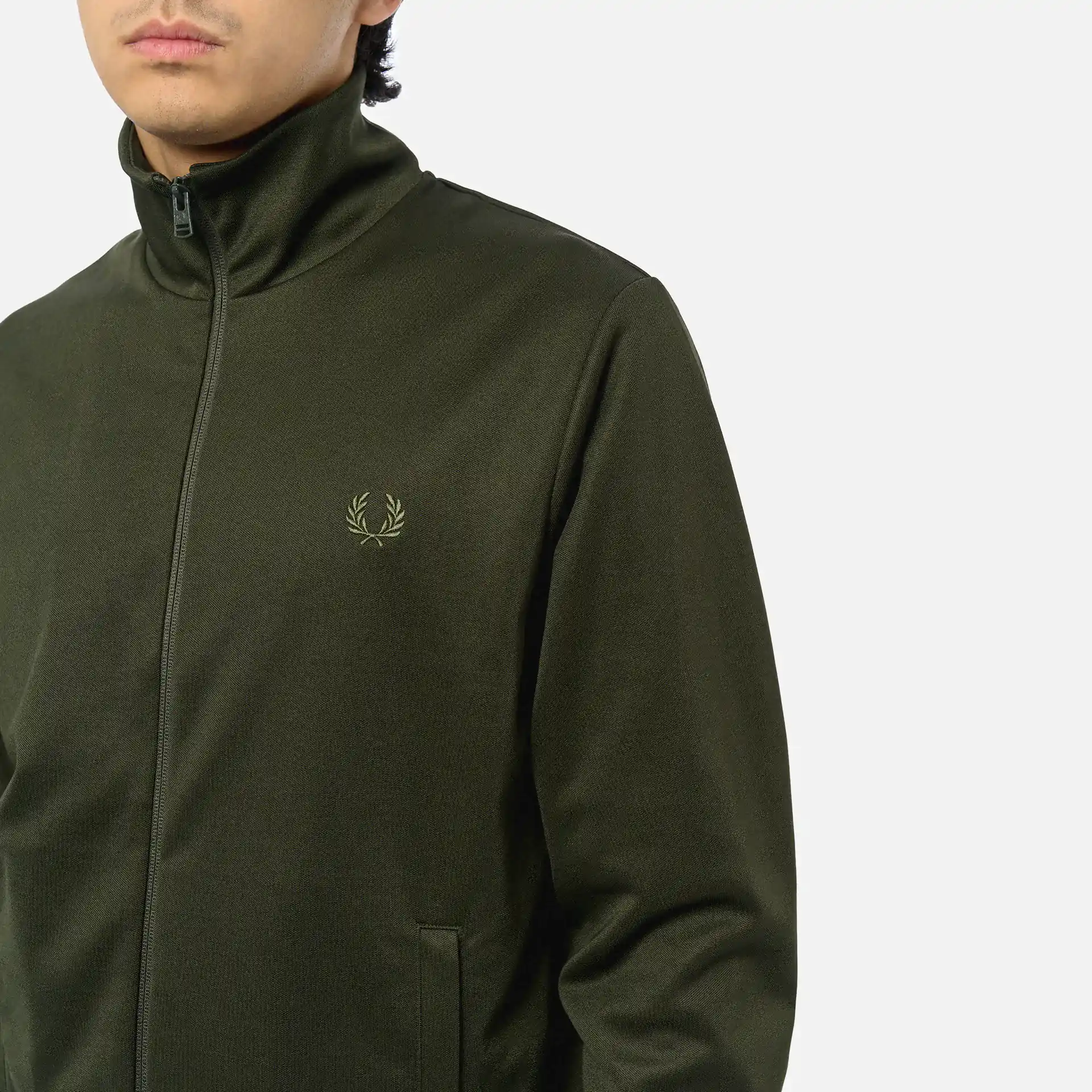 Fred Perry Tape Detail Track Jacket Hunting Green