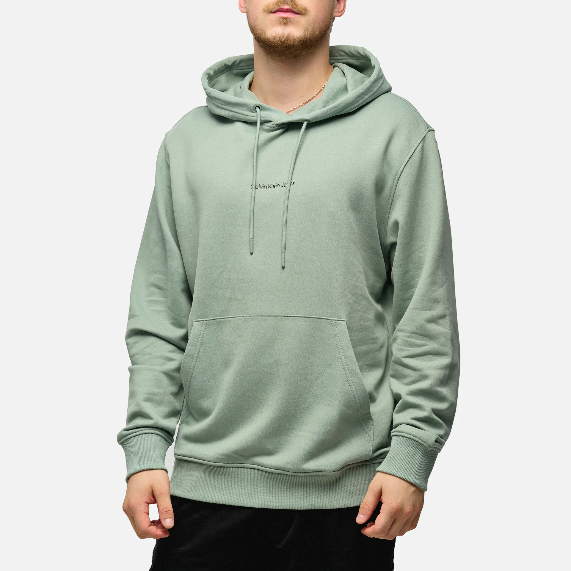 Calvin Klein Jeans Grid Monogram Hoodie Grey