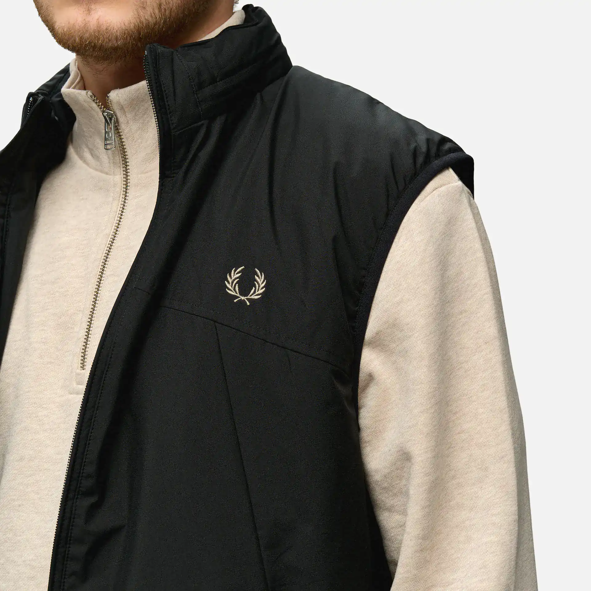 Fred Perry Zip Through Gilet Black