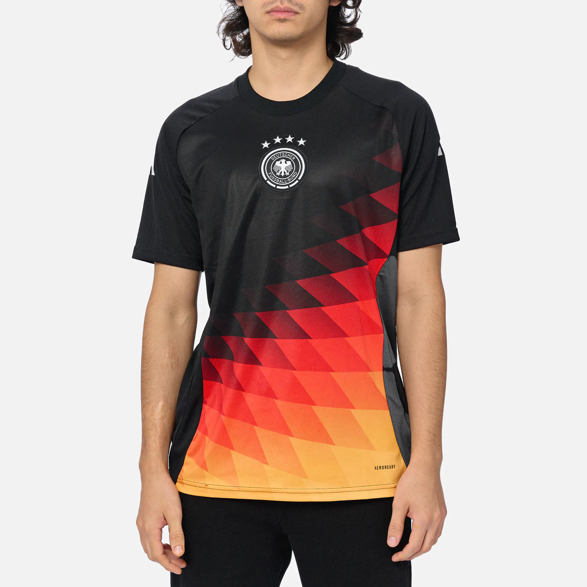 adidas DFB Pre Match T-Shirt Black/Red/Yellow