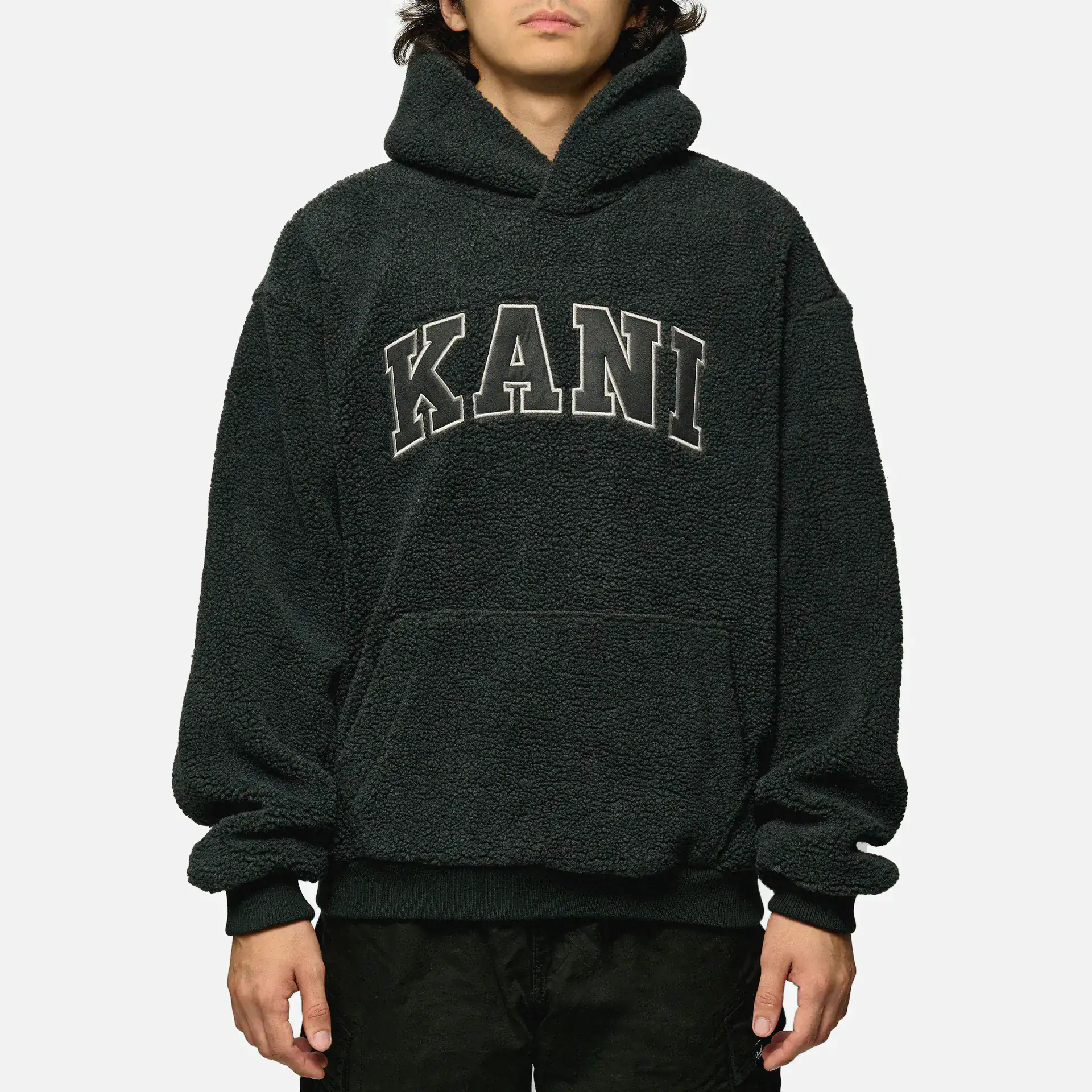 Karl Kani Serif Teddy Hoodie Anthracite