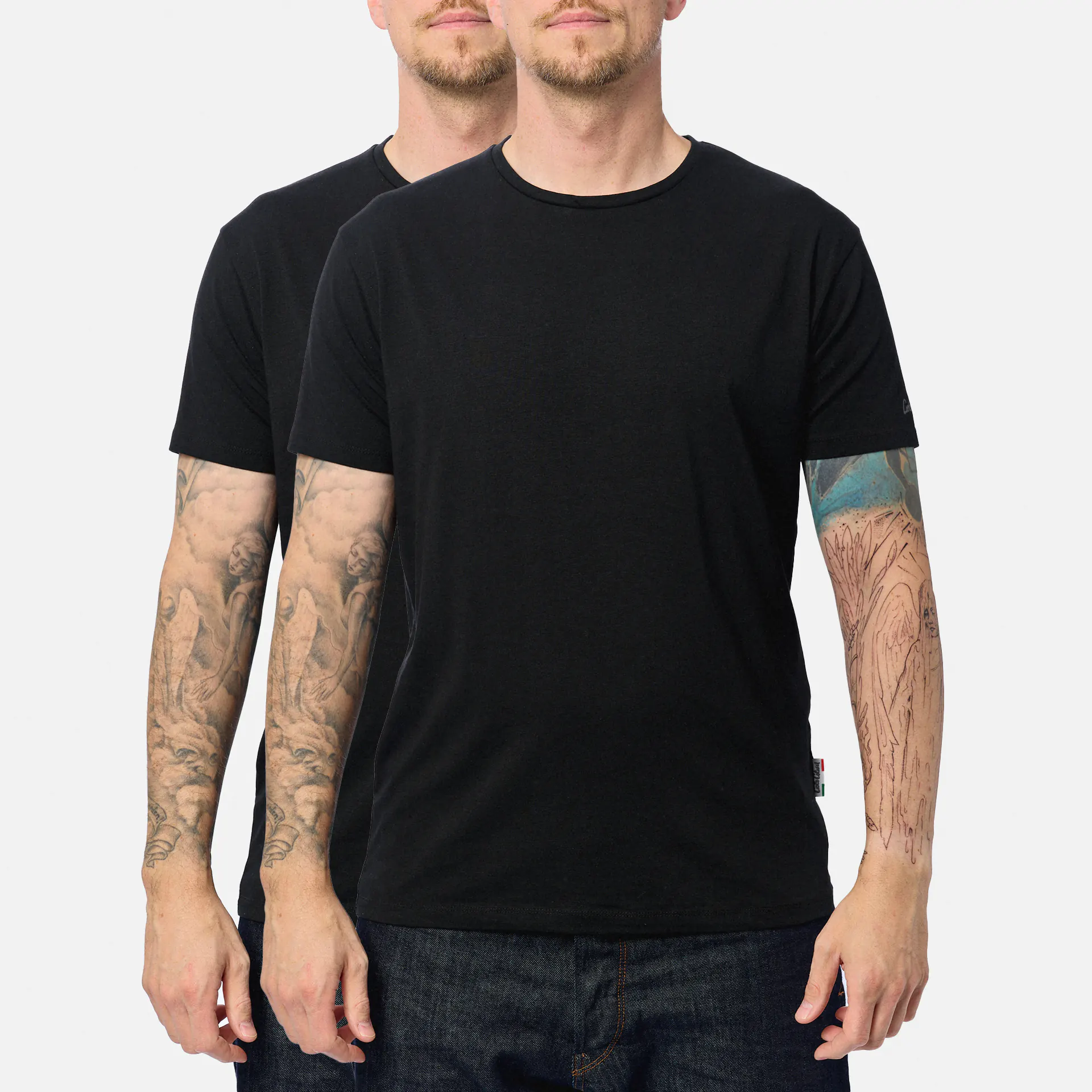 Carlo Colucci T-Shirts Roundneck 2Pack Black