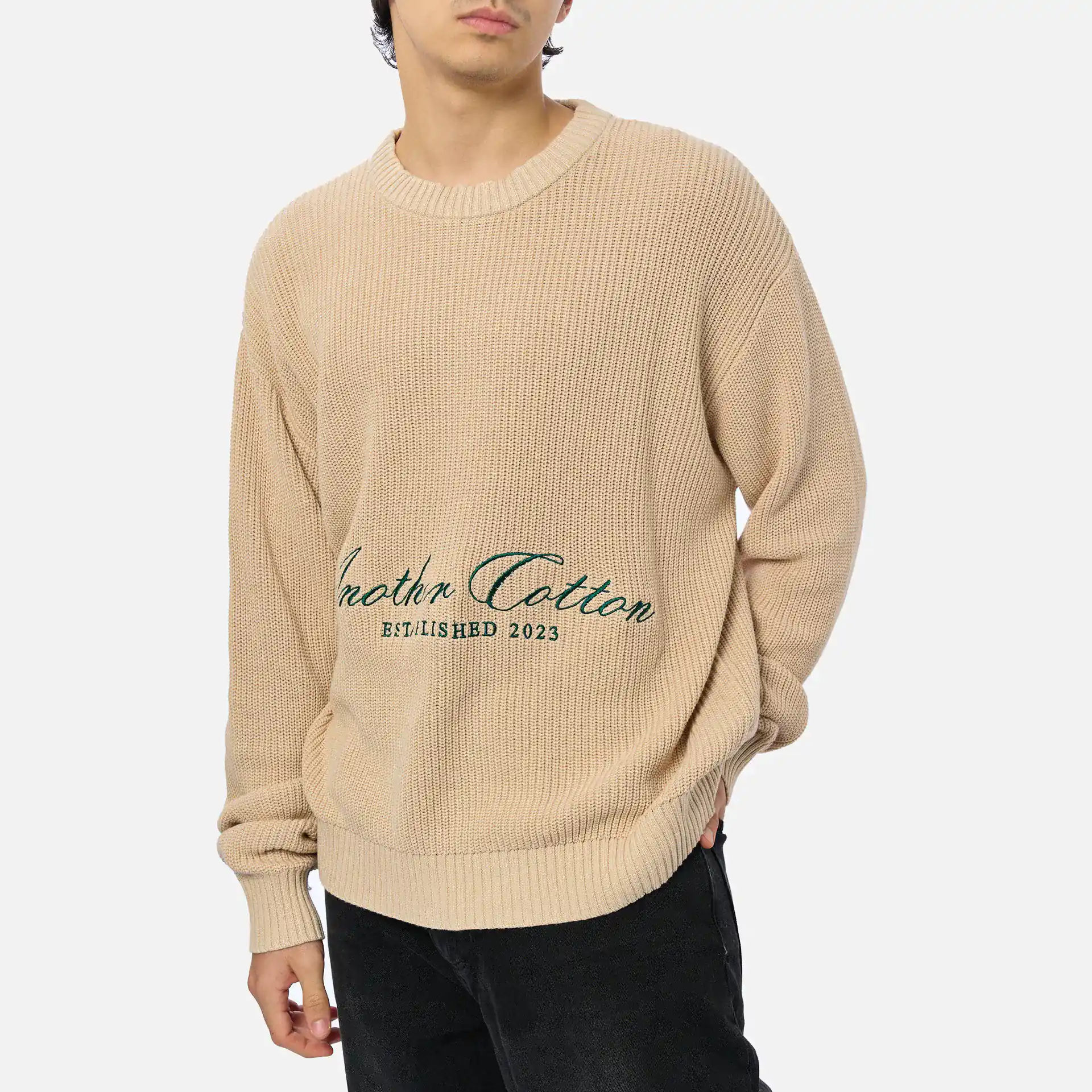 Another Cotton Established Knit Sweater Beige