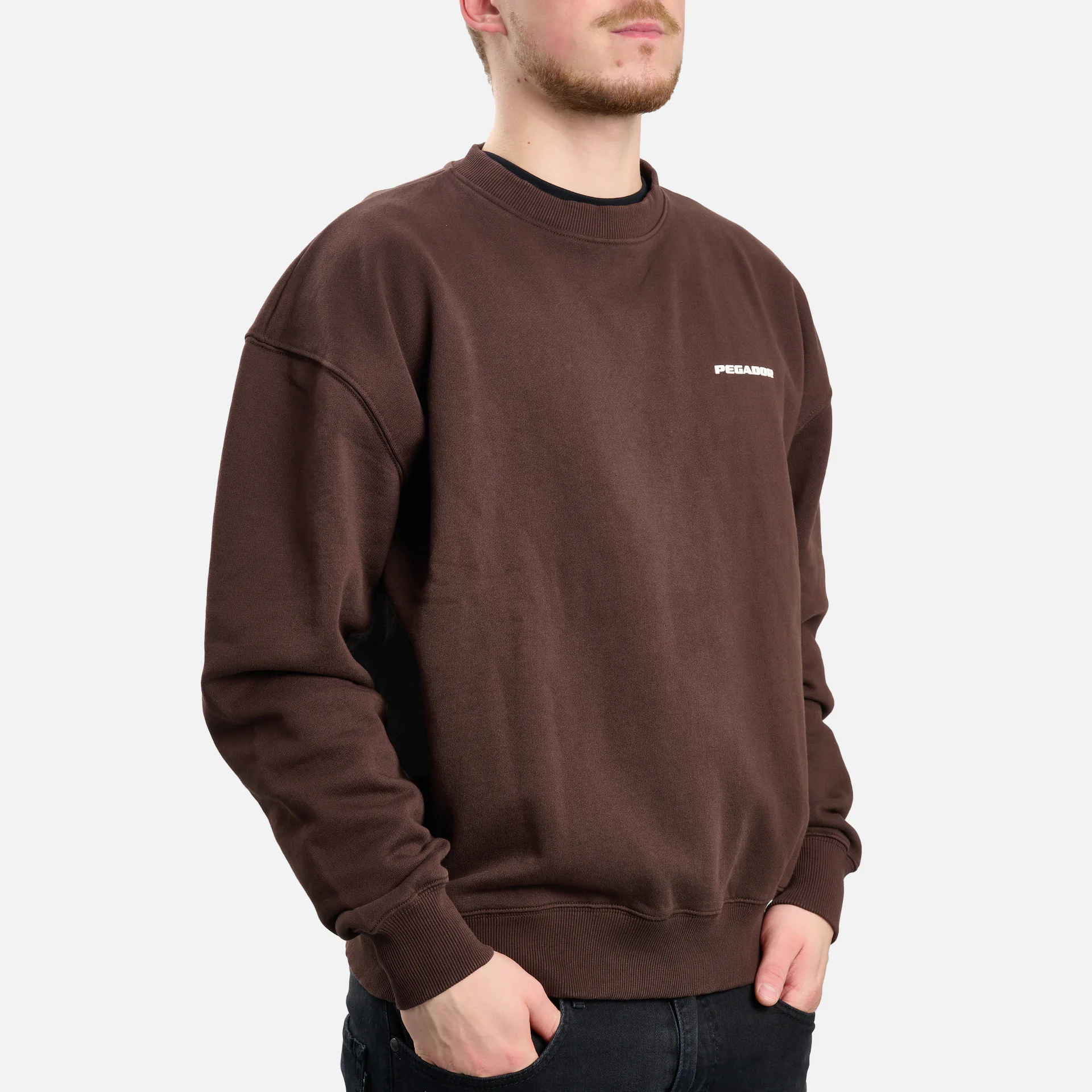 PEGADOR Logo Oversized Sweater Washed Oak Brown Gum