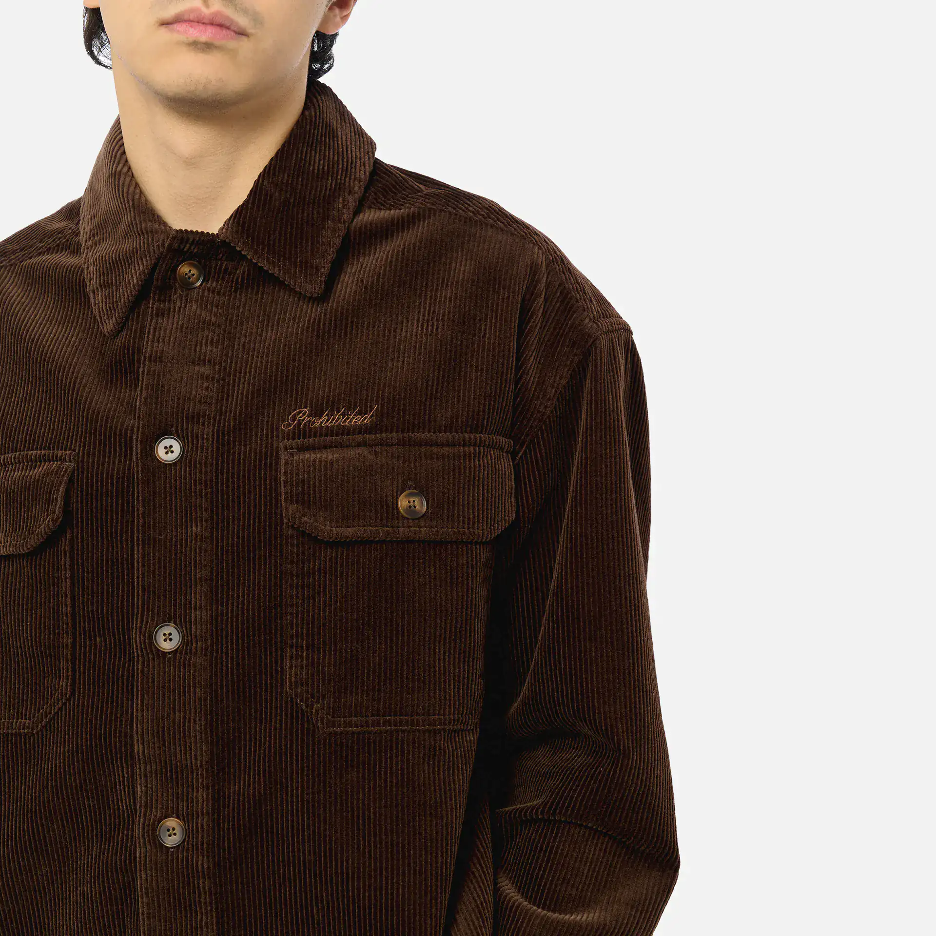 Prohibited Corduroy Overshirt Brown