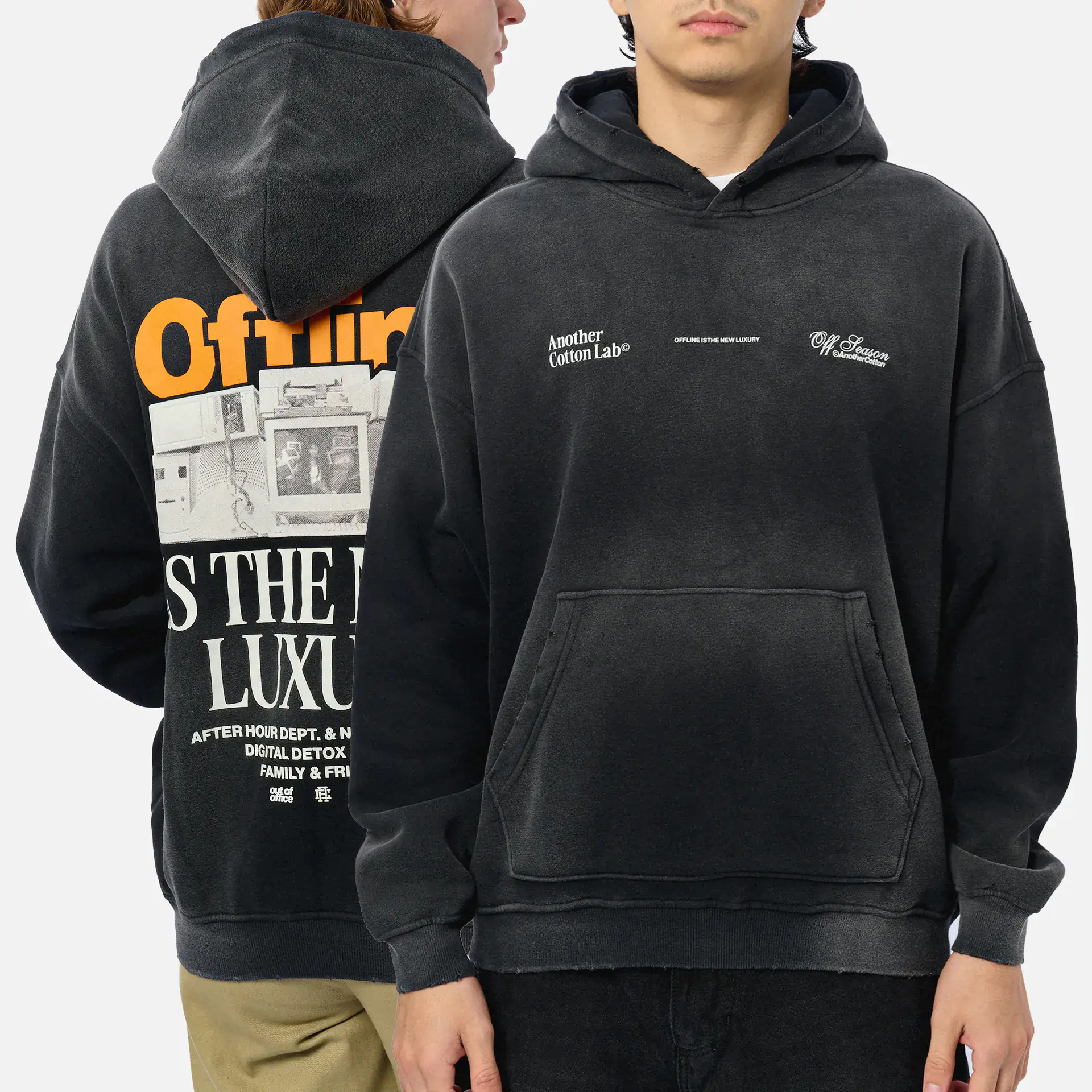 Another Cotton Offline Luxury Oversized Hoodie Black