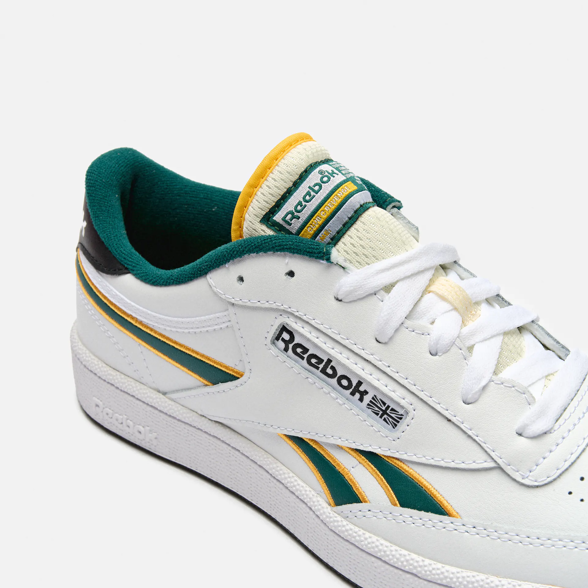 Reebok Club C Revenge Sneaker White/Fierce Gold/Collegiate Green