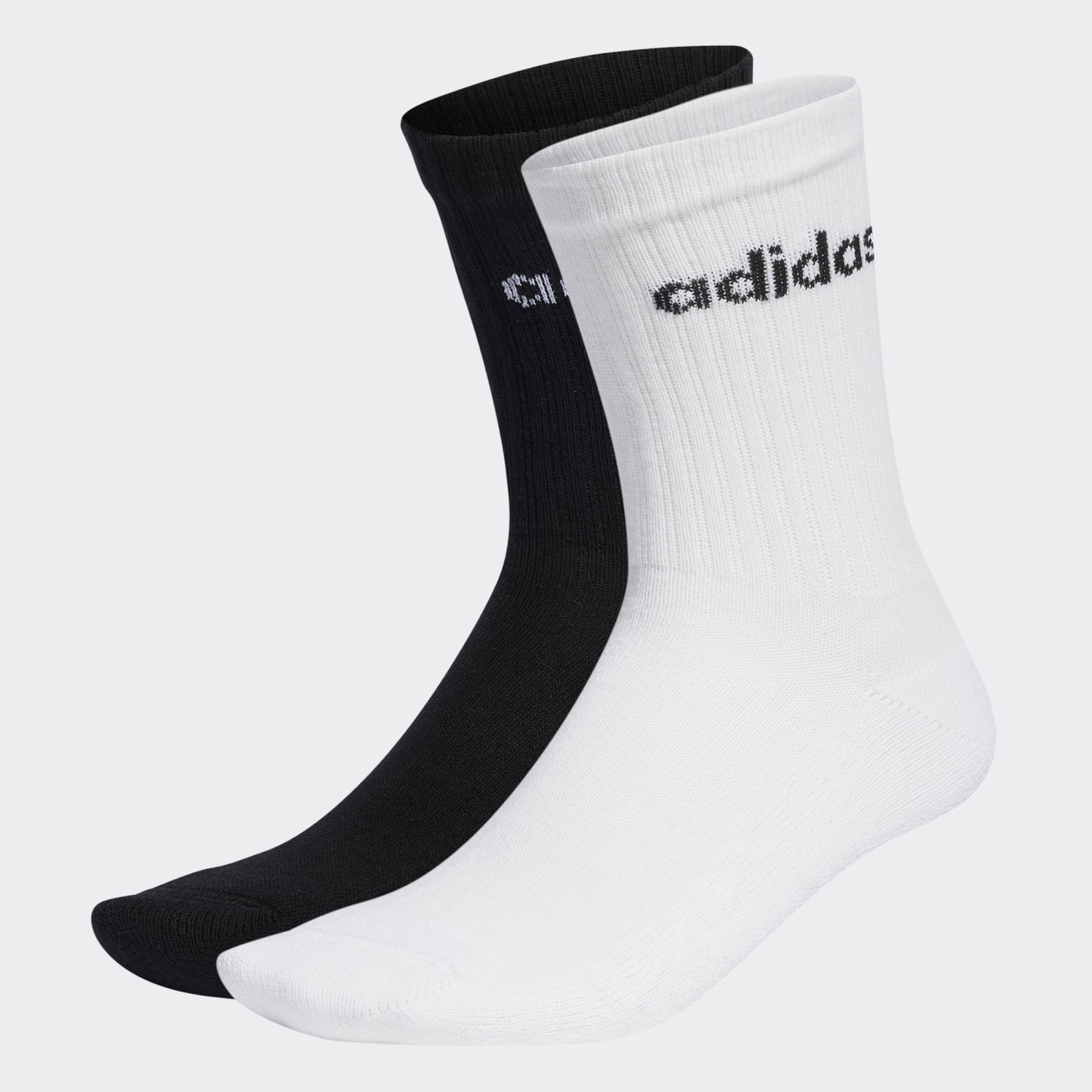adidas Linear Crew Cushioned Socks 3 Pairs White/Black/Grey