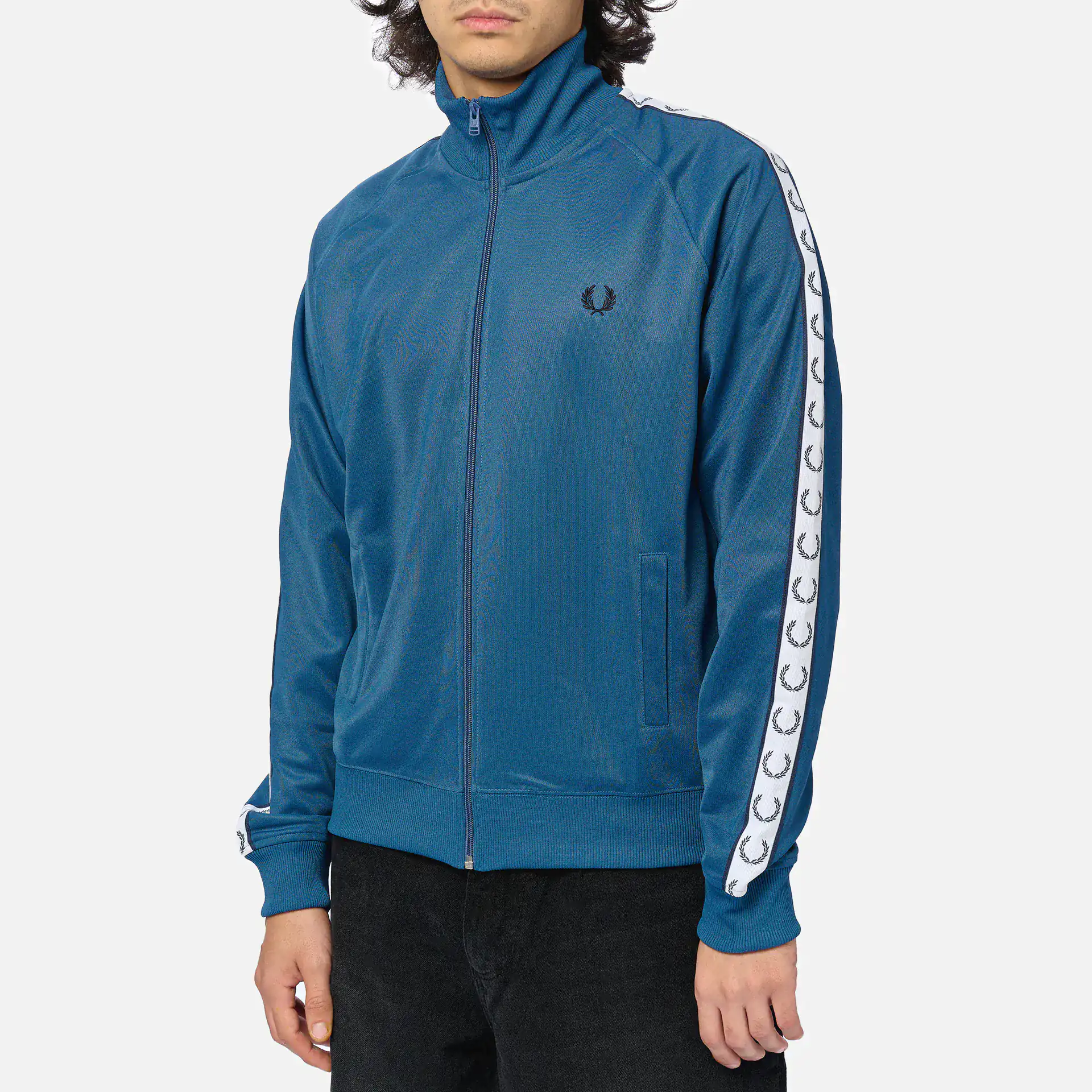 Fred Perry Taped Track Jacket Midnight Blue