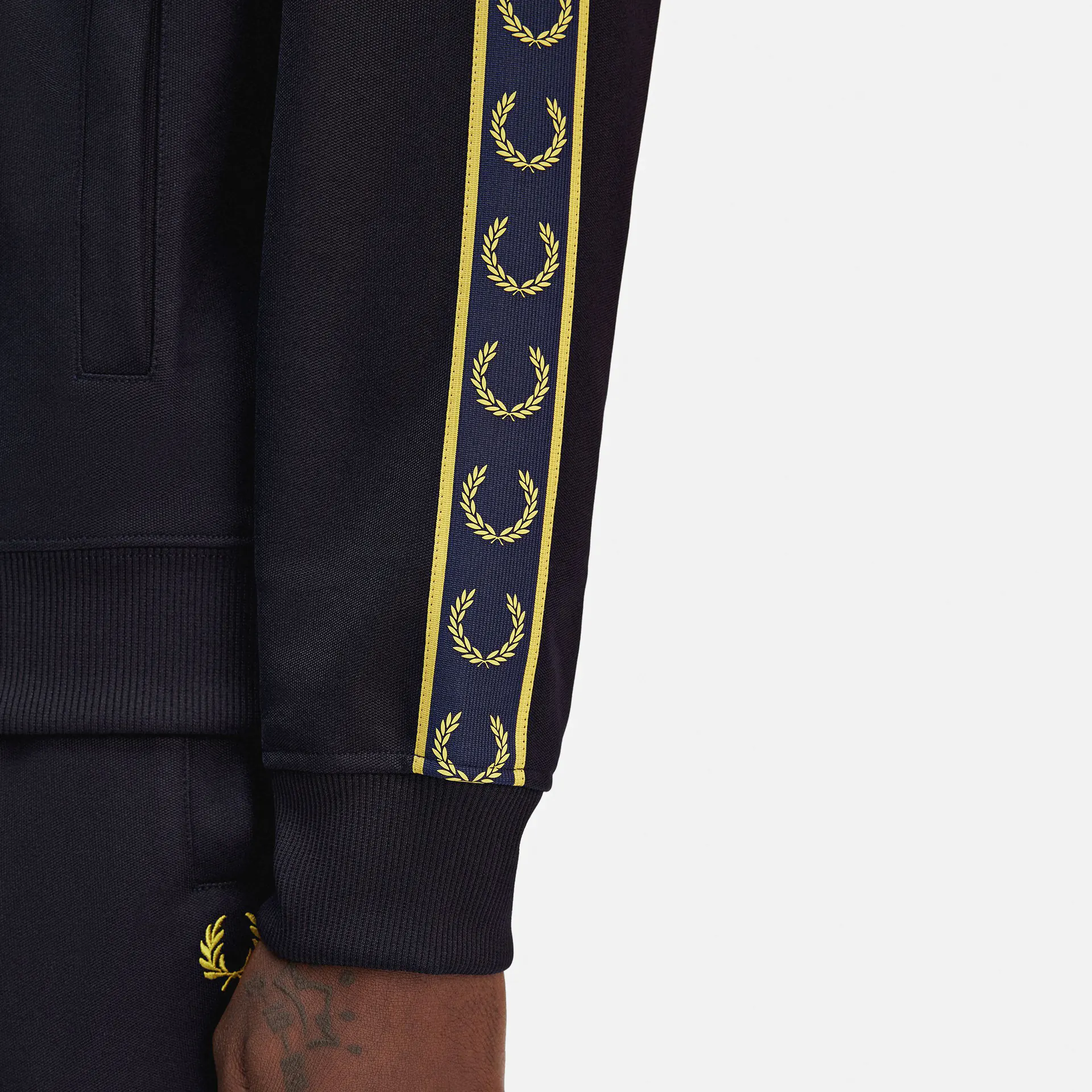 Fred Perry Contrast Tape Track Jacket Navy/Honeycomb