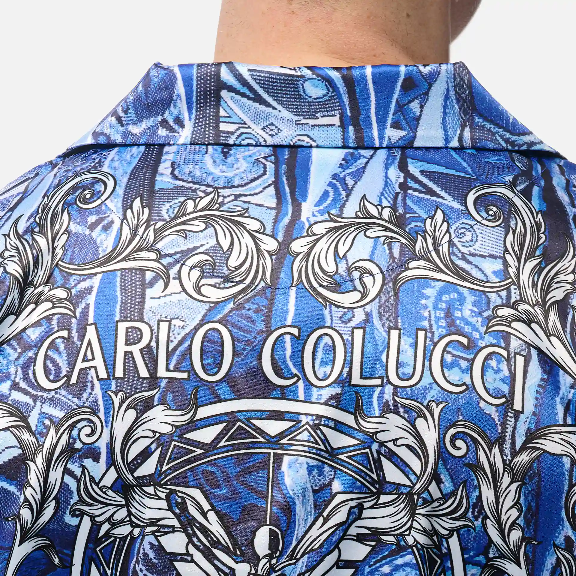 Carlo Colucci Oversize Fit Fusion Shirt Blue