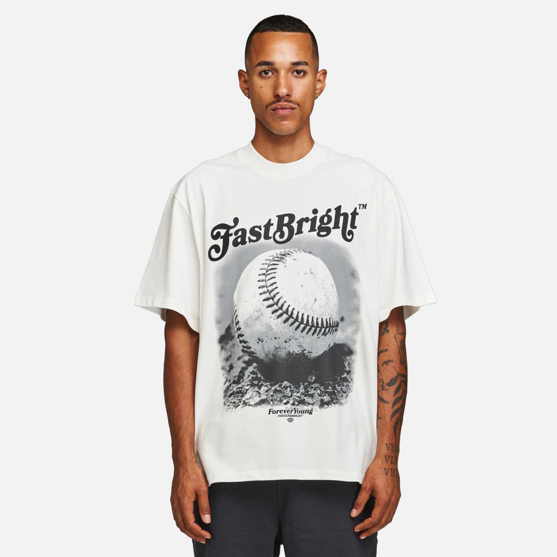 Fast and Bright Baseball T-Shirt White