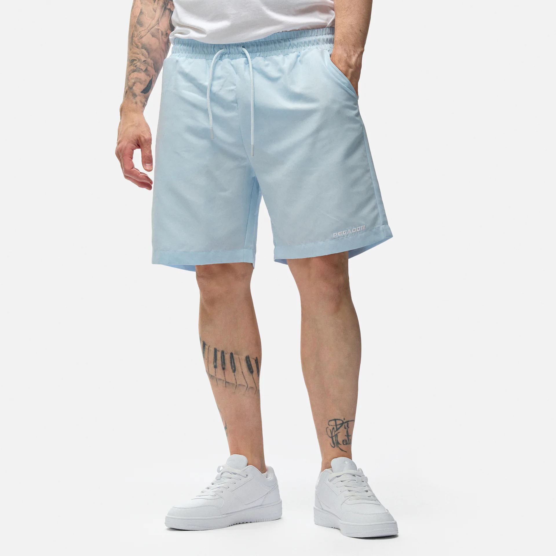 PEGADOR Logo Swim Shorts Baby Blue