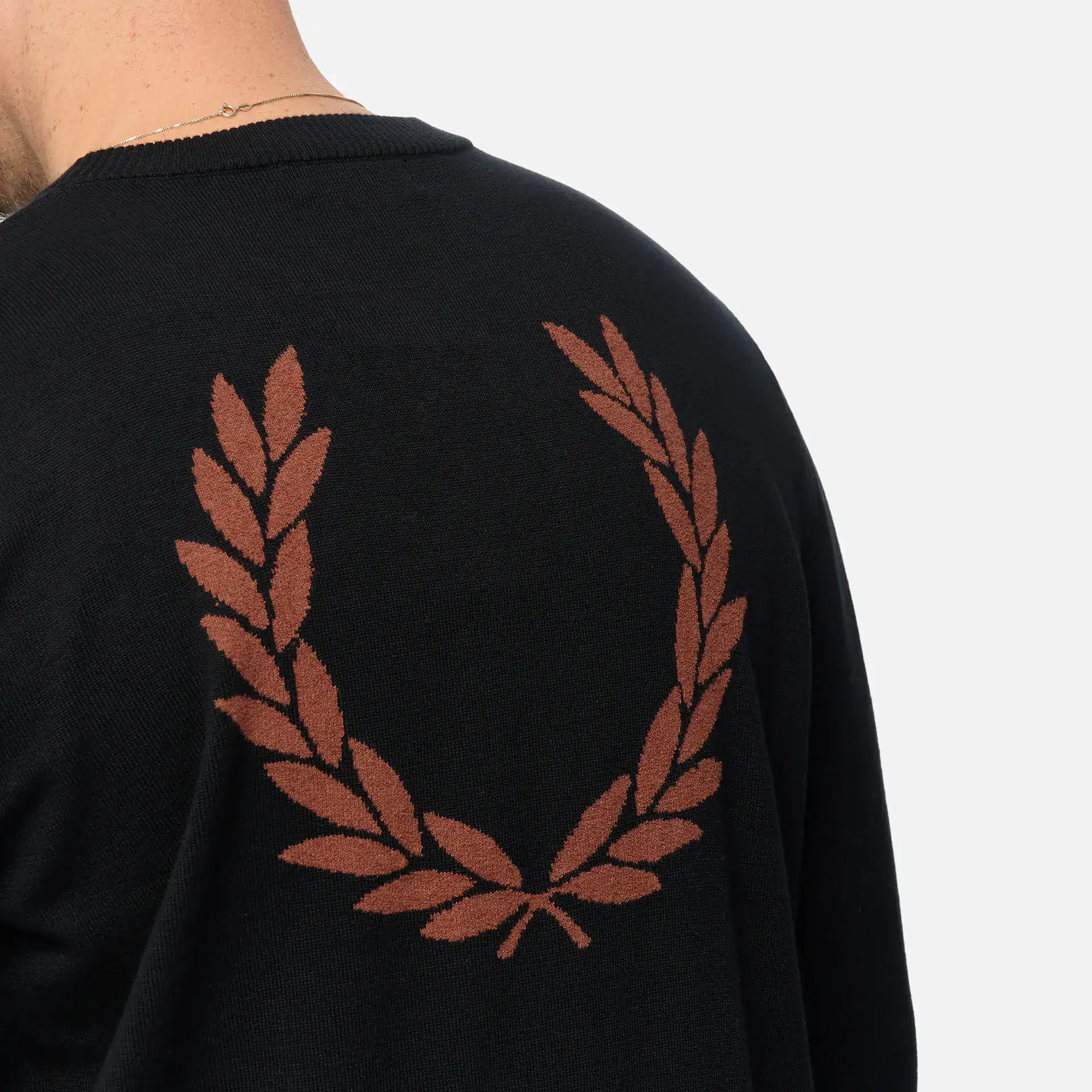 Fred Perry Boucle Laurel Wreath Jumper Black 