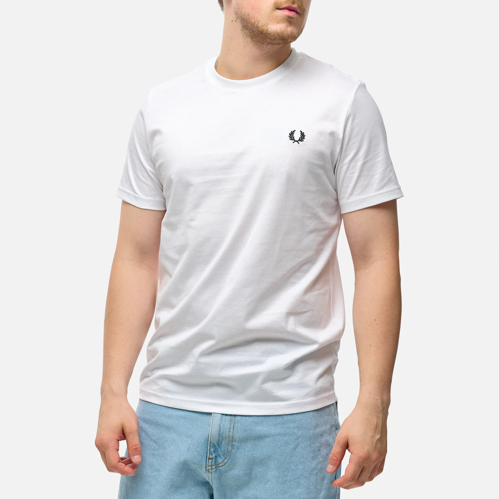 Fred Perry Rear Powder Laurel Graphic T-Shirt White