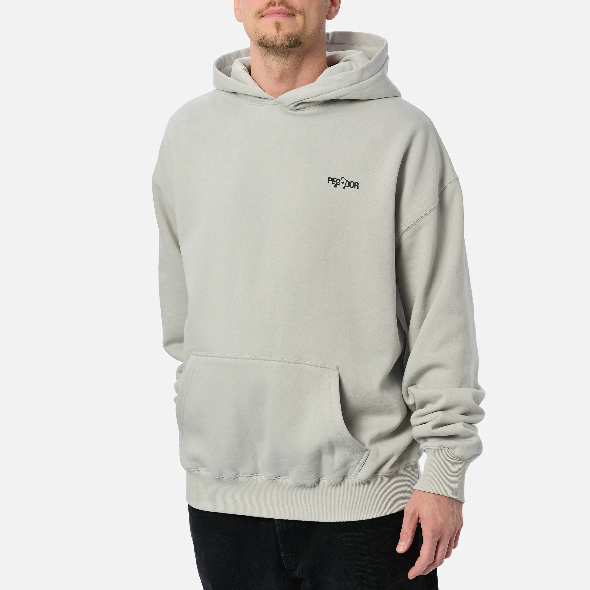 PEGADOR Hyde Oversized Hoodie Washed Clear Grey