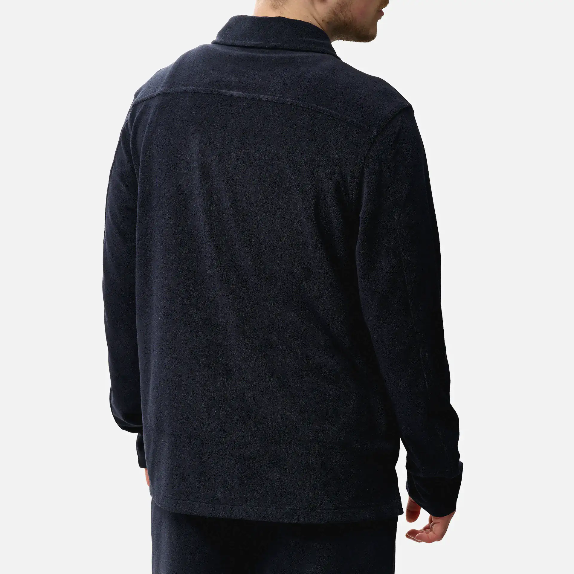 Fred Perry Towelling Overshirt Navy