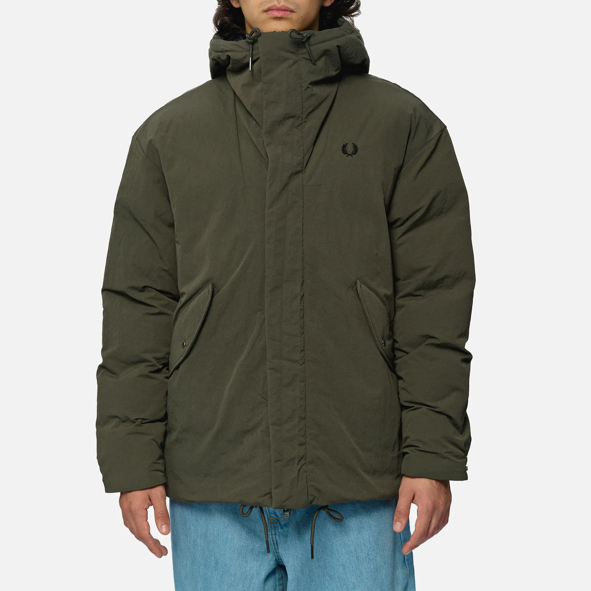 Fred Perry Zip Through Padded Jacket Field Green