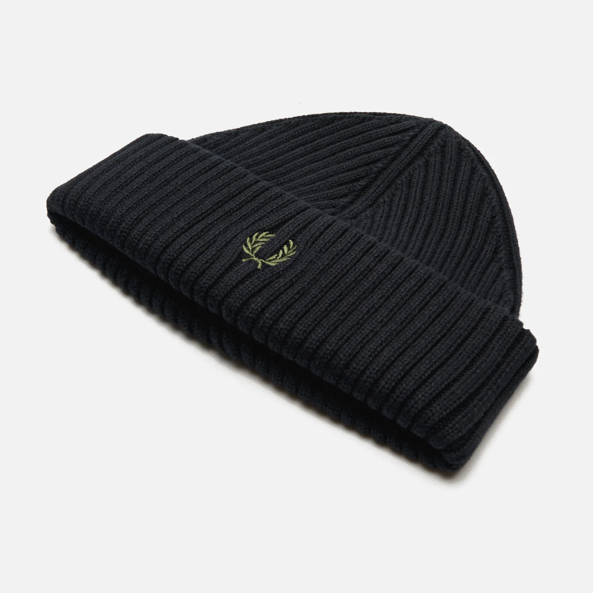 Fred Perry Cotton Rib Beanie Black