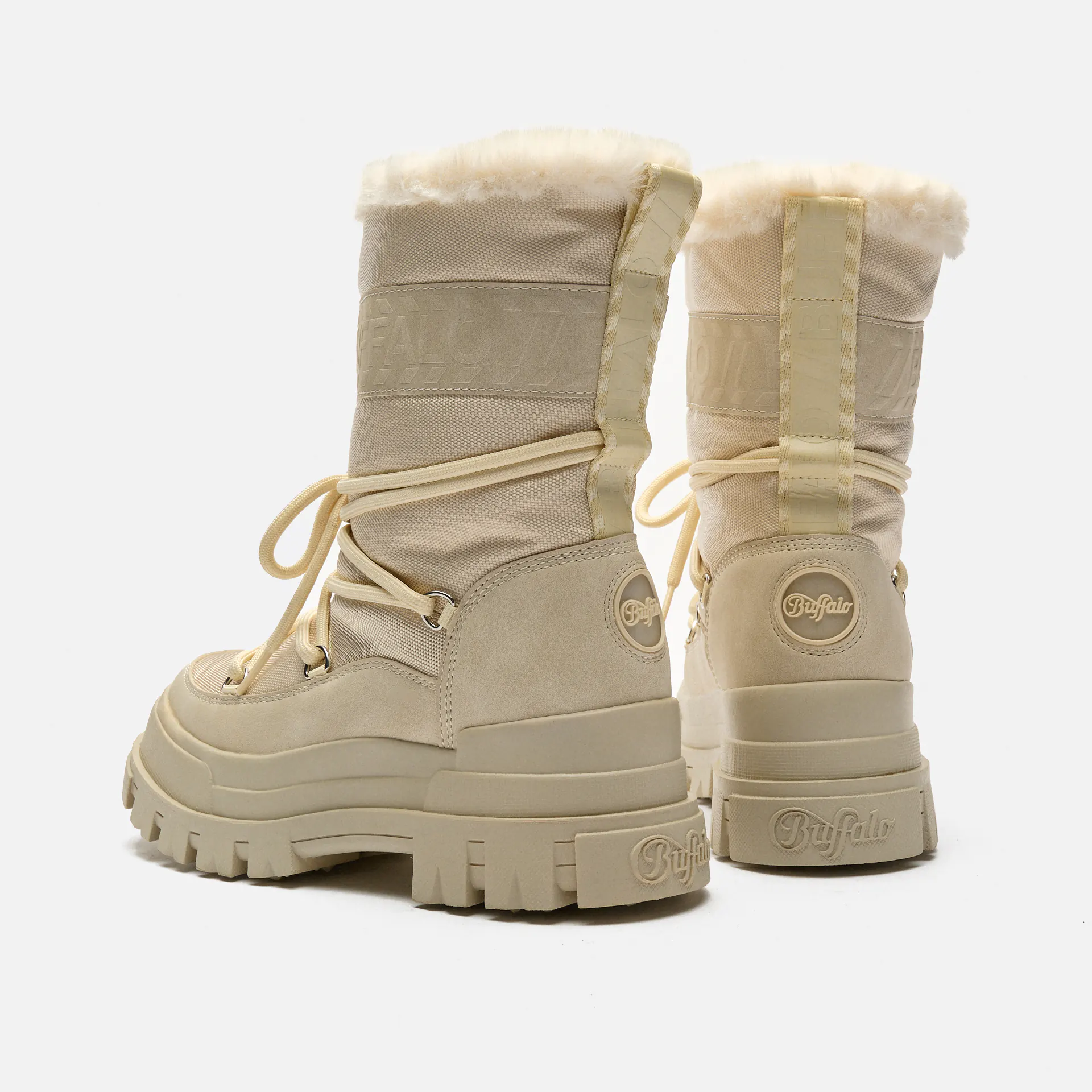 Buffalo Aspha Blizzard 2 Vegan Nylon/Nubuck Boots Cream