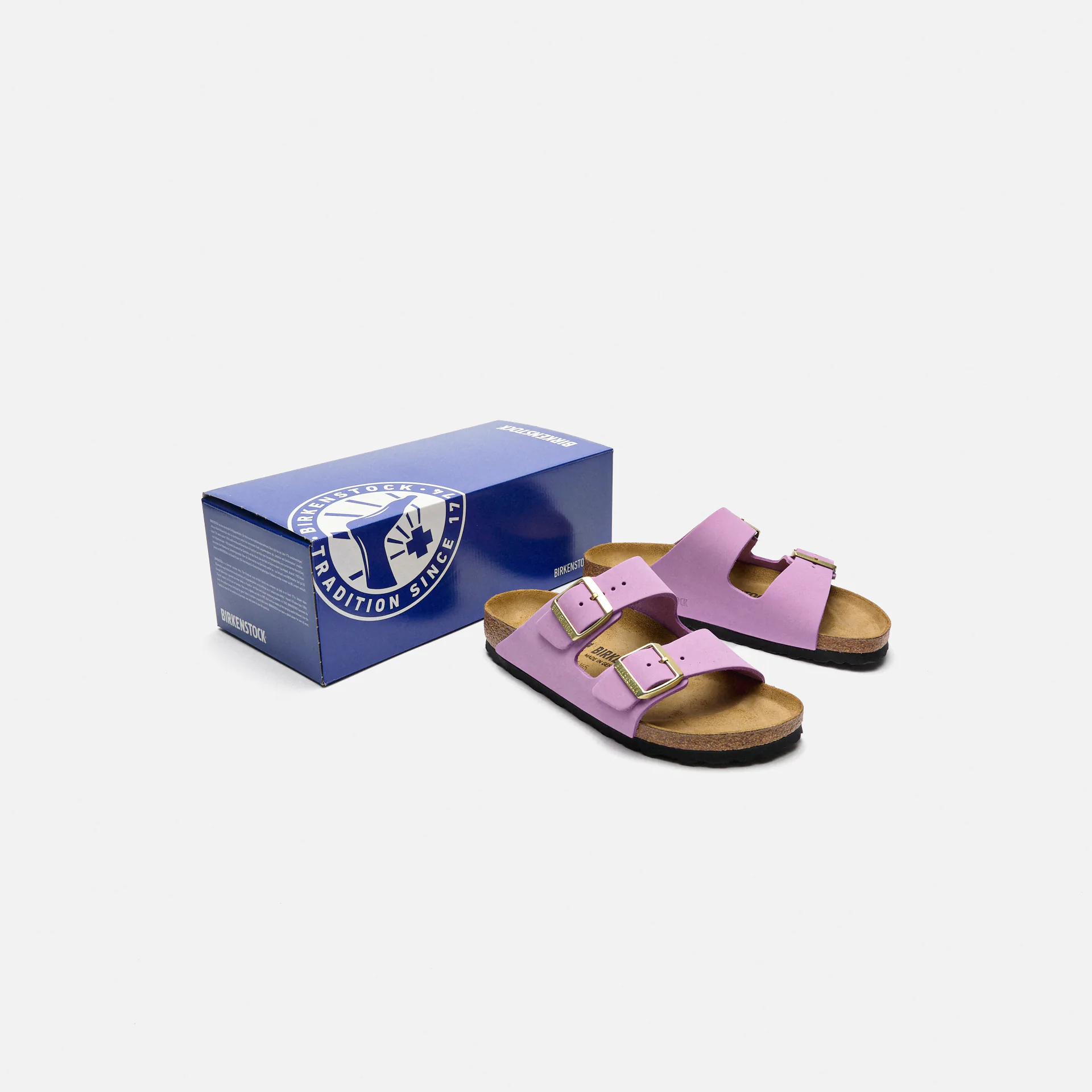 Birkenstock Arizona Nubuck Leather Sandals Crocus