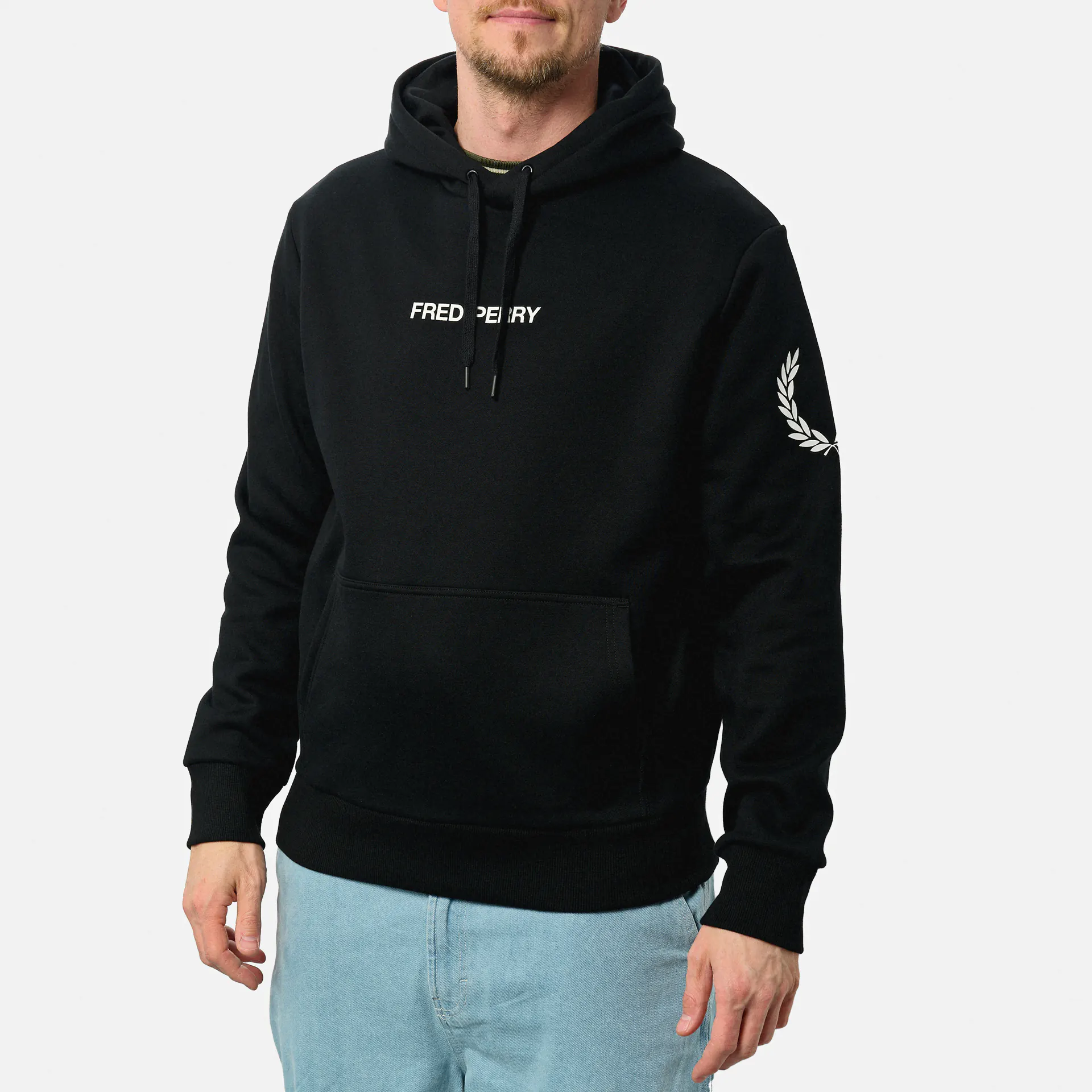 Fred Perry Double Branded Hooded Sweatshirt Black