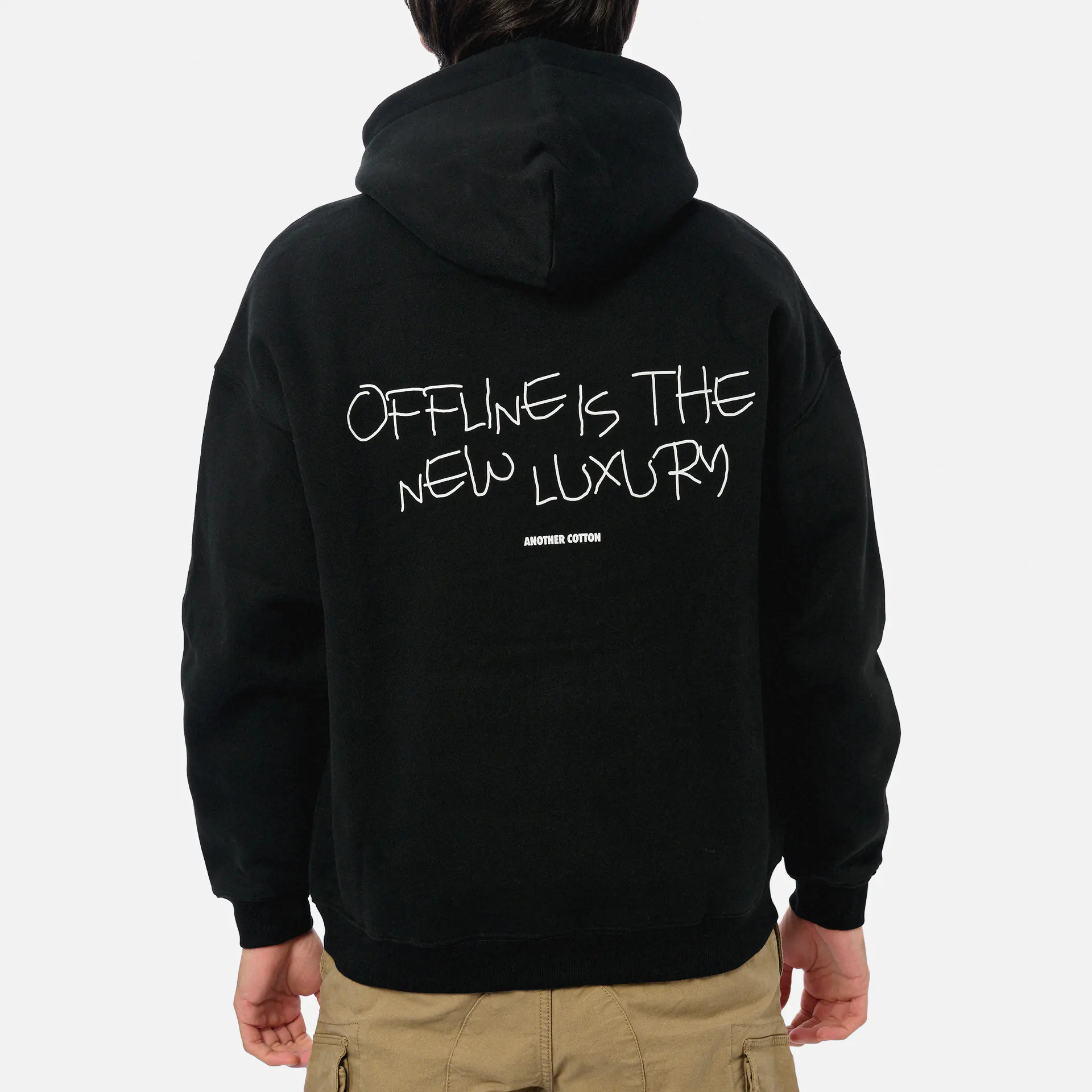 Another Cotton Offline Scribble Oversized Hoodie Black