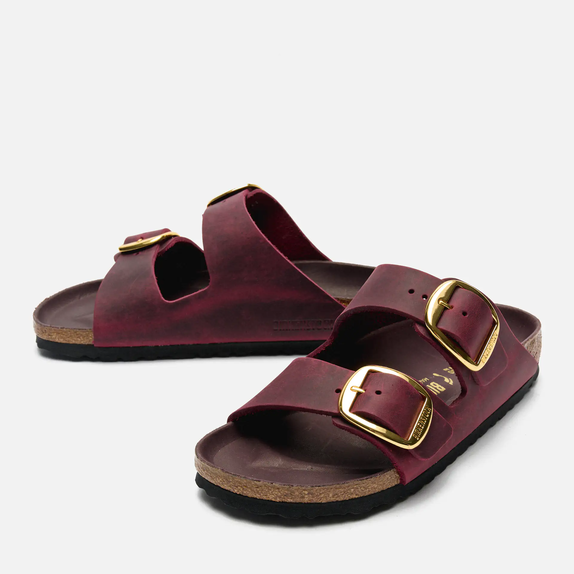 Birkenstock Arizona Big Buckle Oiled Leather Sandals Zinfandel