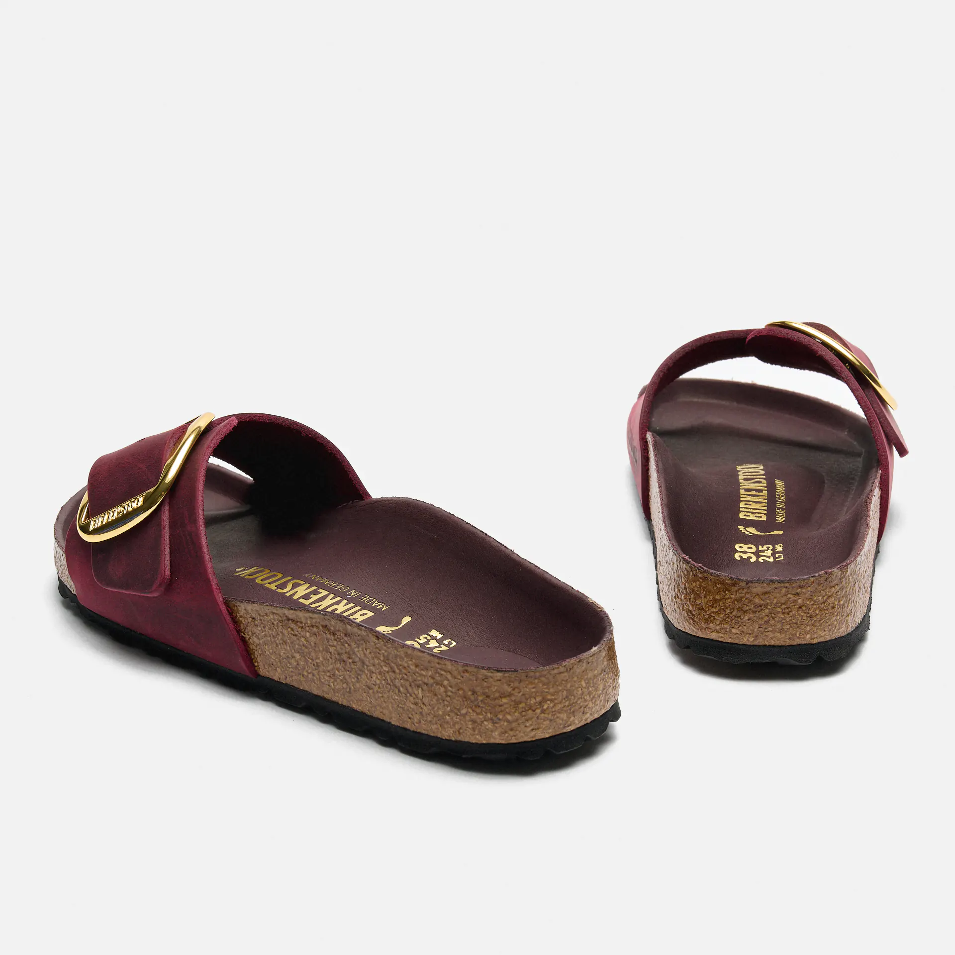 Birkenstock Madrid Big Buckle Oiled Leather Sandals Zinfandel