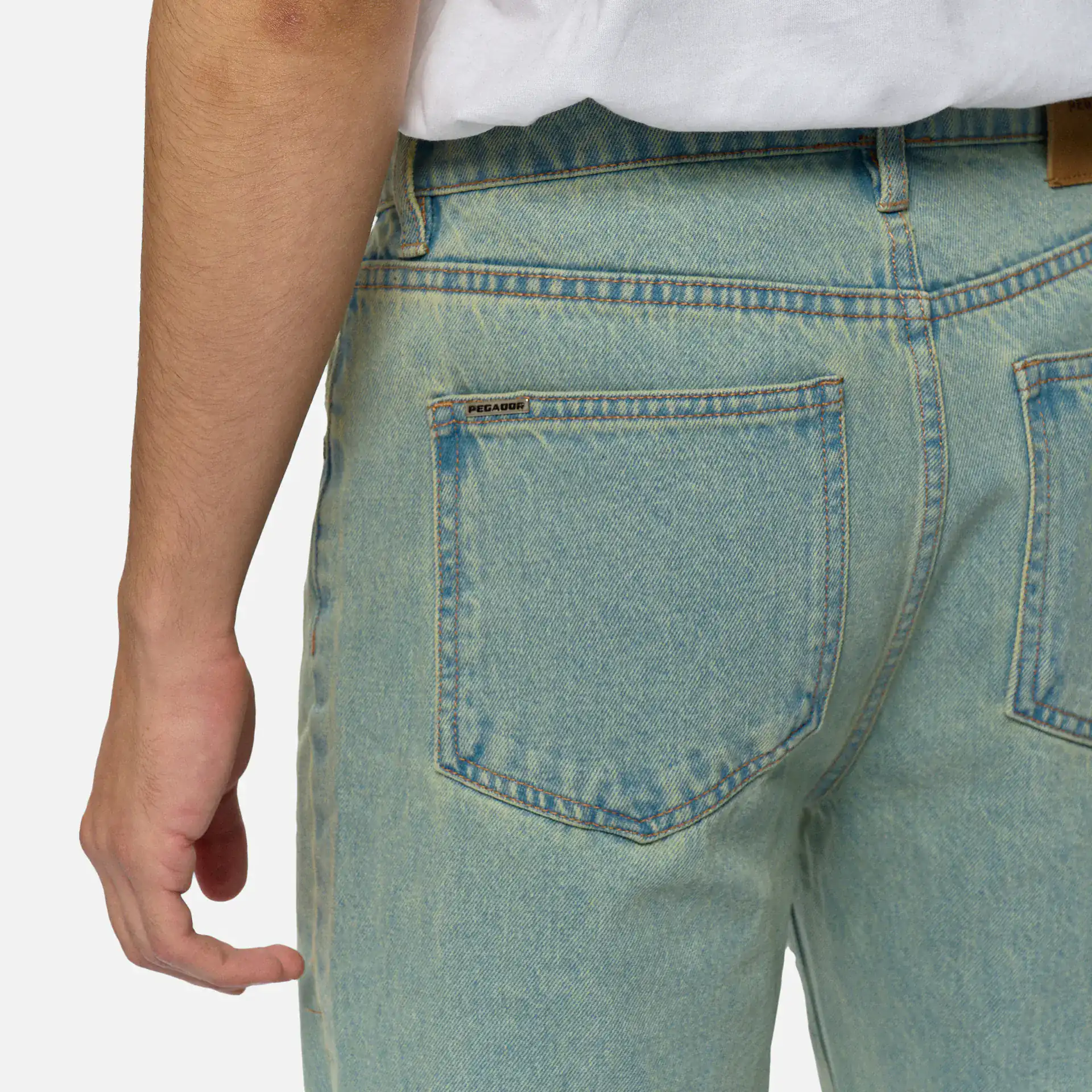 PEGADOR Baltra Baggy Jeans Sand Washed Blue