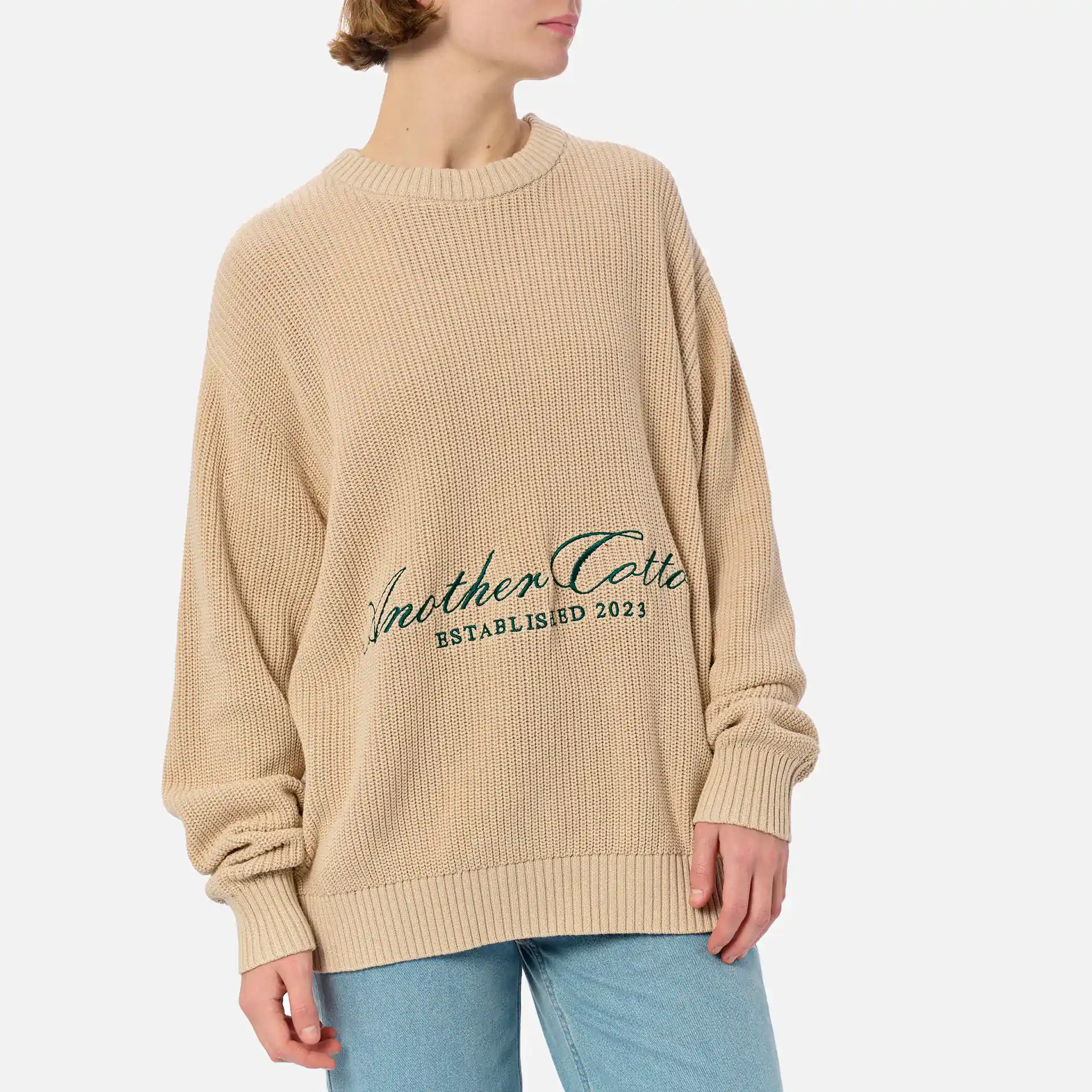 Another Cotton Established Knit Sweater Beige