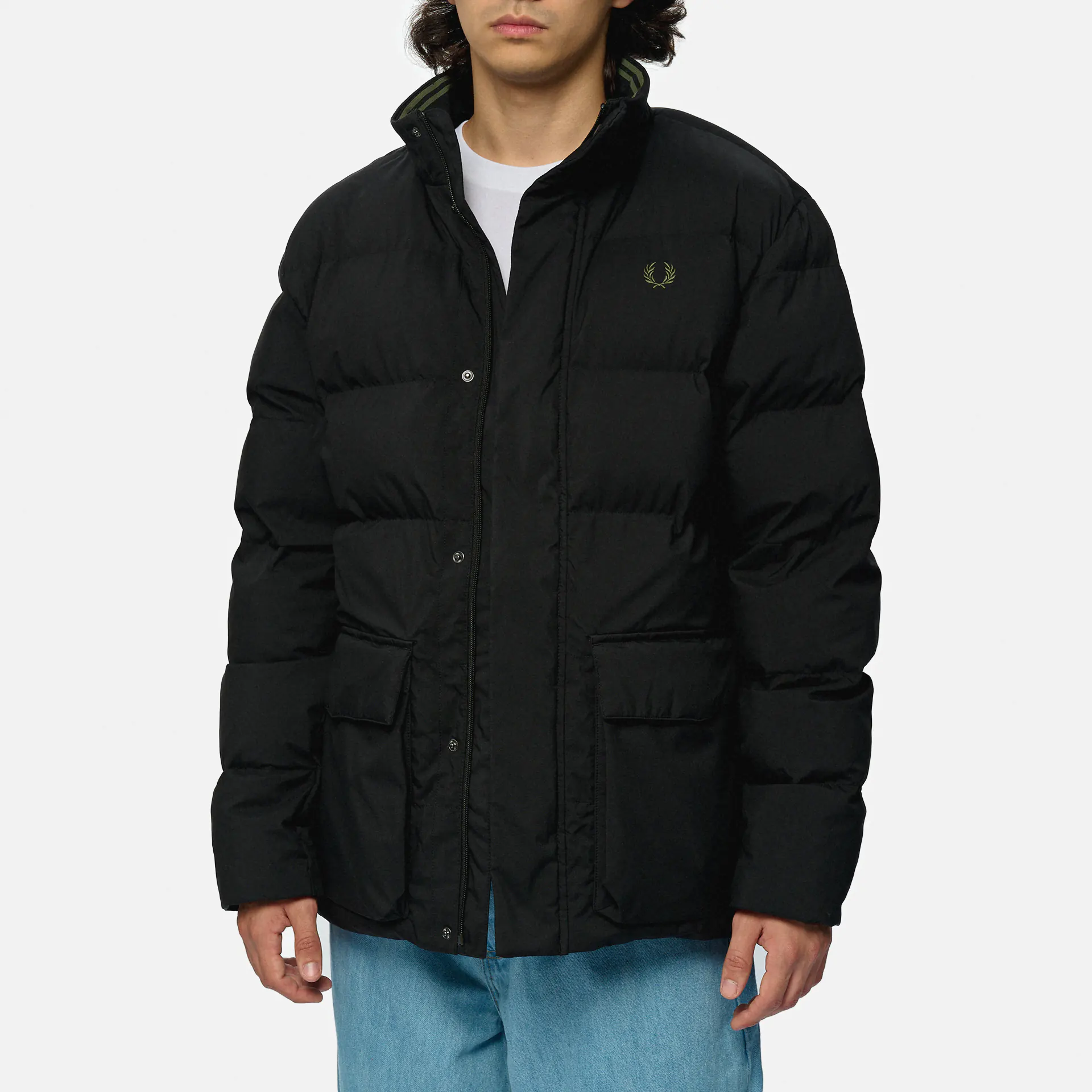 Fred Perry Padded Pocket Detail Jacket Black