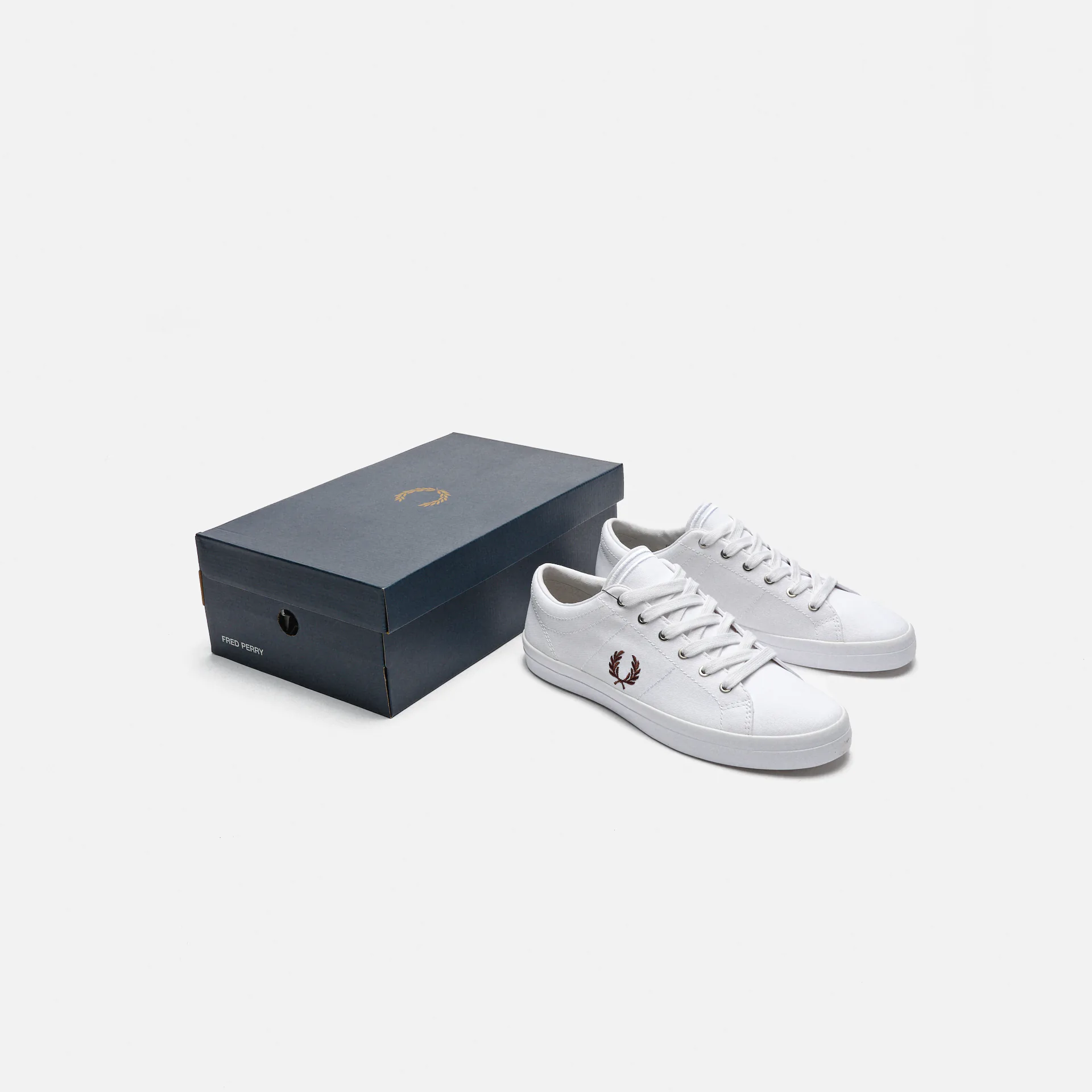 Fred Perry Baseline Twill Sneakers White/Carrington Brick