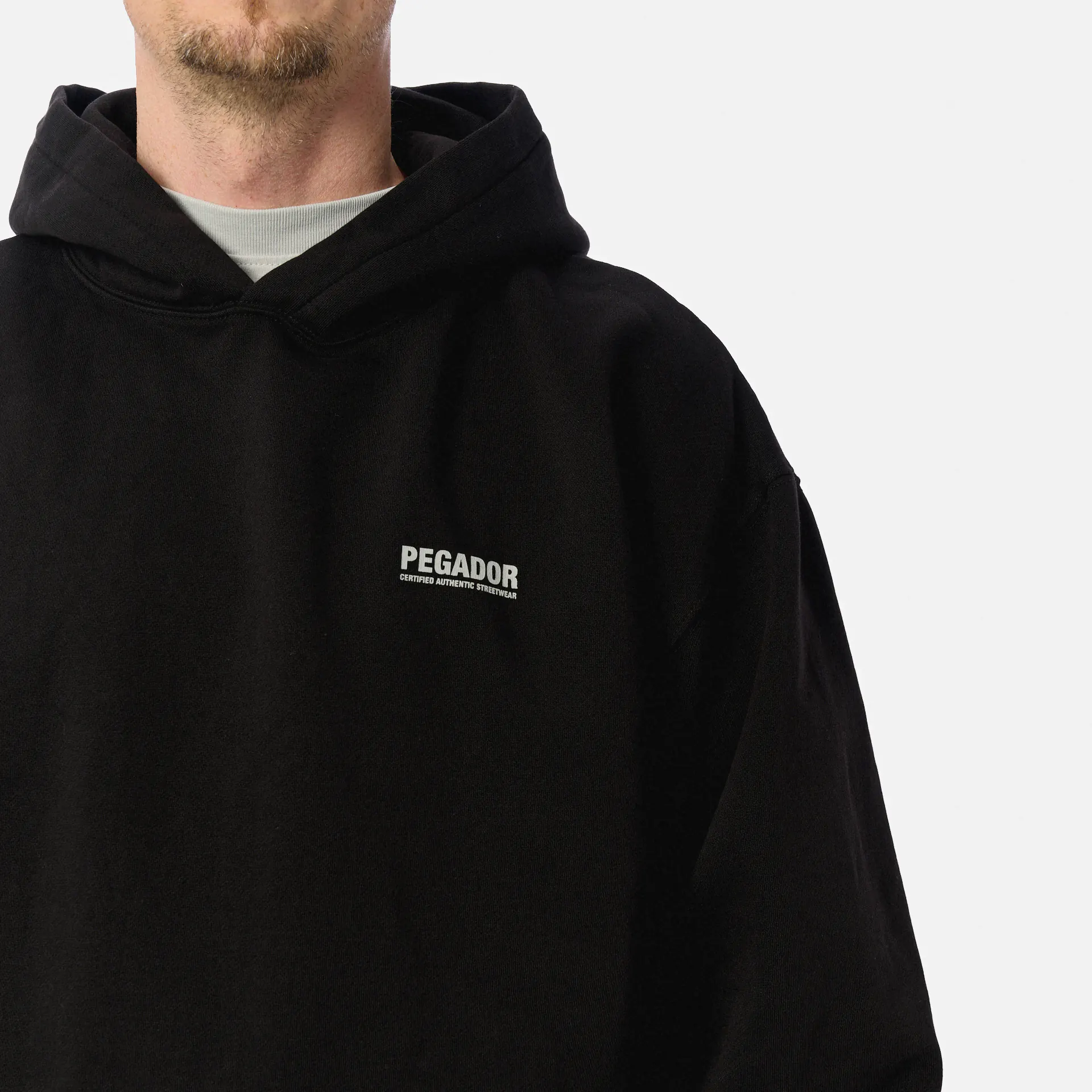 PEGADOR Clinton Oversized Hoodie Washed Black