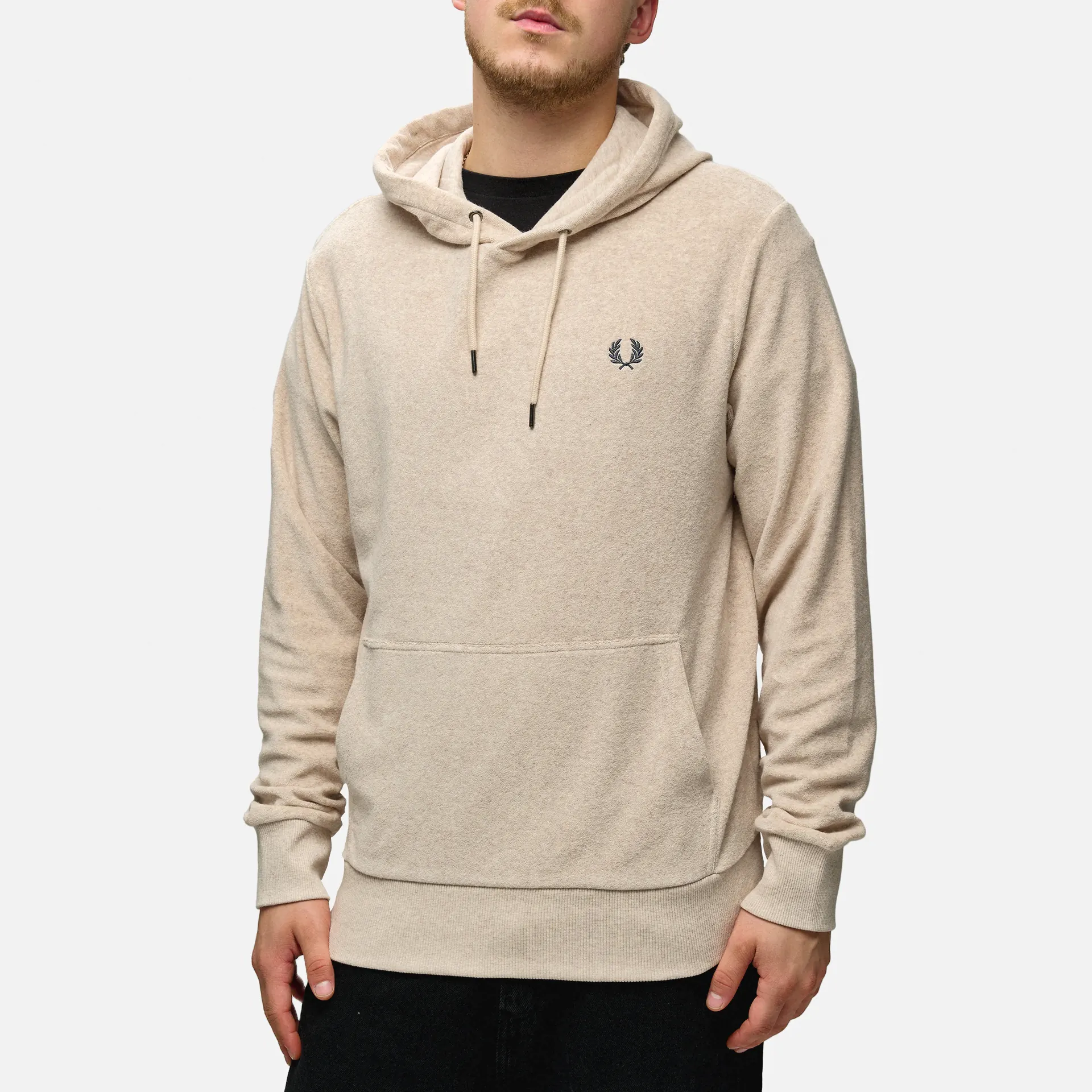 Fred Perry Towelling Crew Neck Sweatshirt Porridge Marl