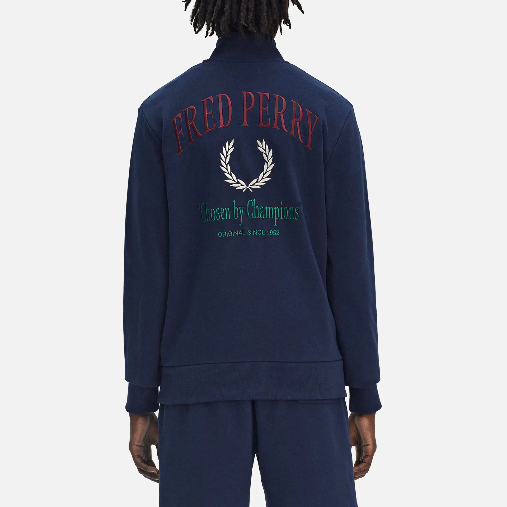 Fred Perry Embroidered Champion Half Zip Tennis Blue