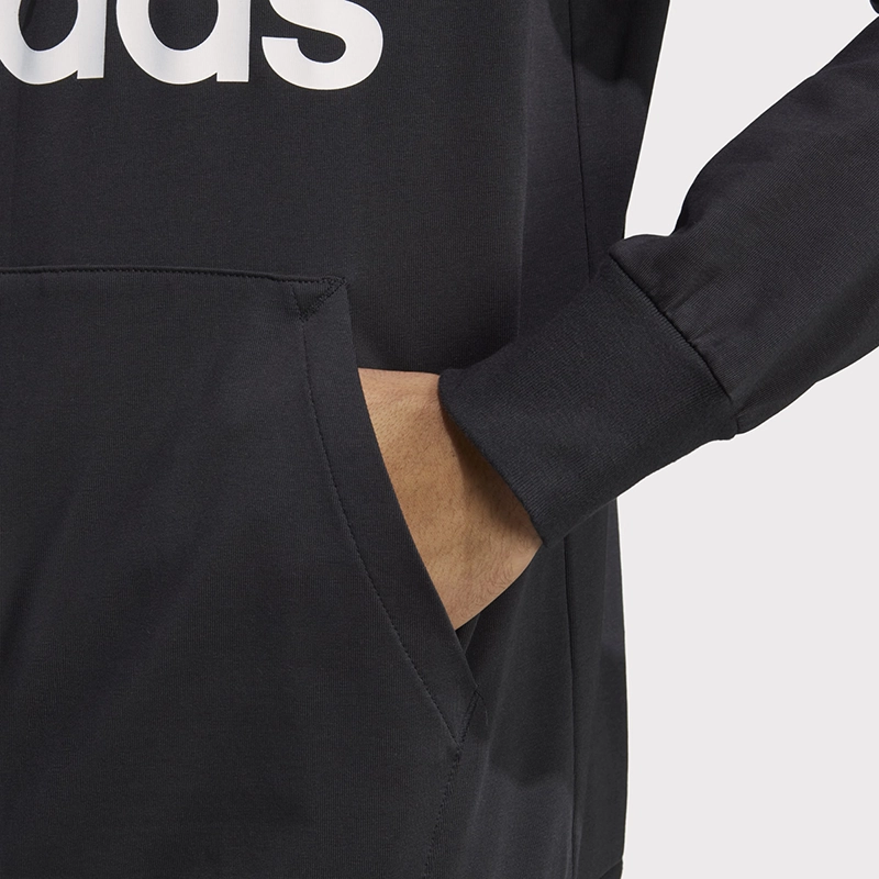 adidas Logo Sweatshirt Essentials Hoodie Black/White