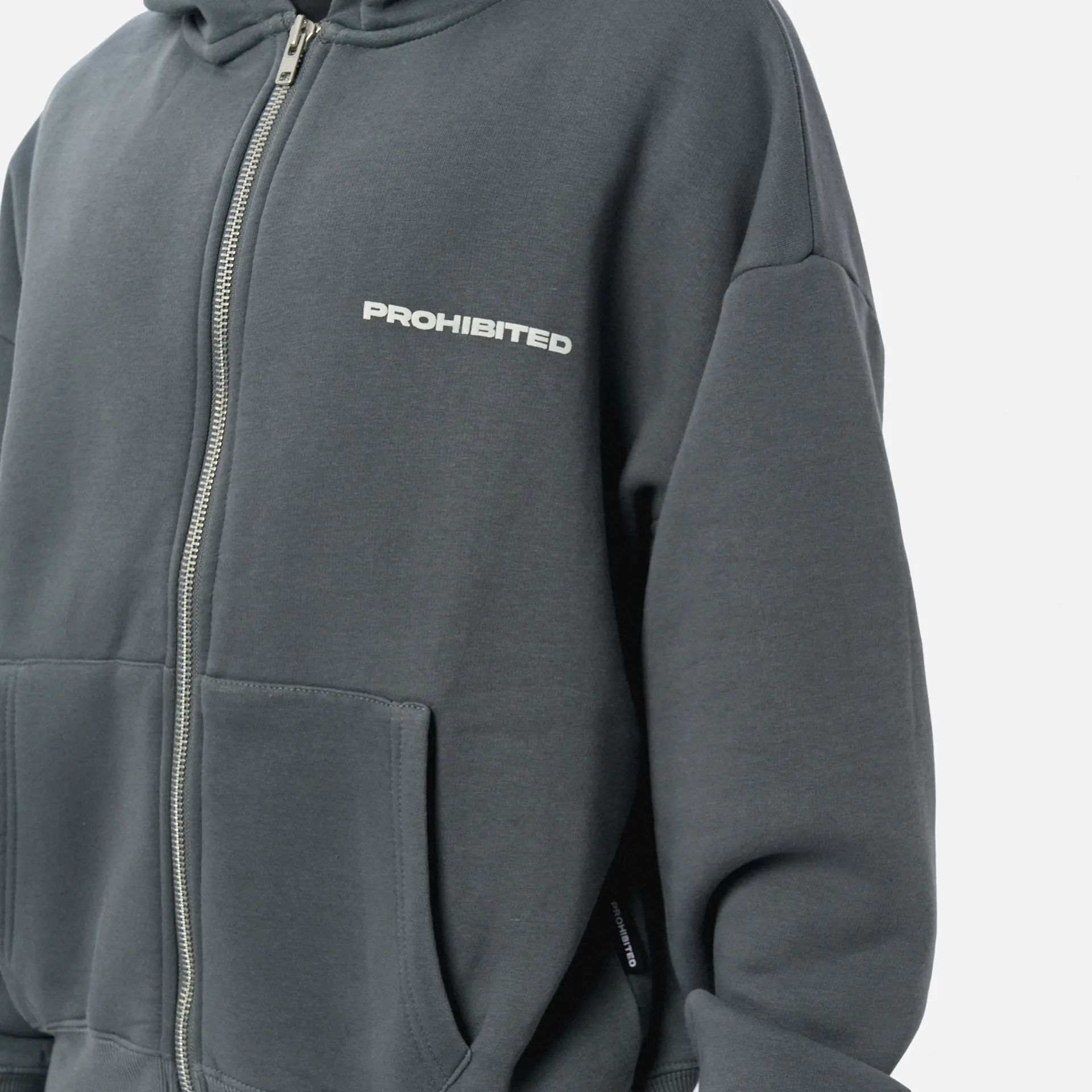 Prohibited 10119 Zip-Hoodie 1.0 Grey Stone Washed