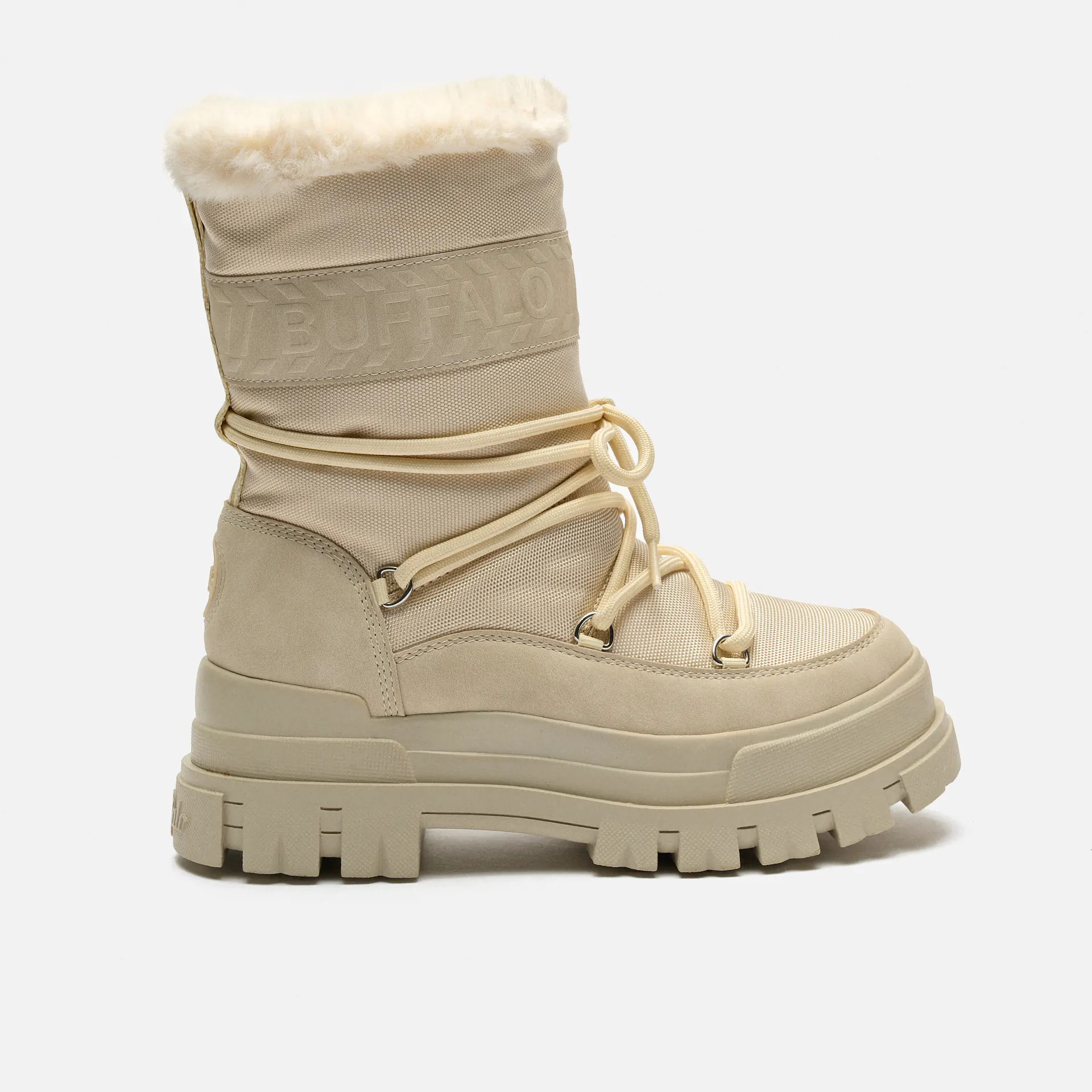 Buffalo Aspha Blizzard 2 Vegan Nylon/Nubuck Boots Cream