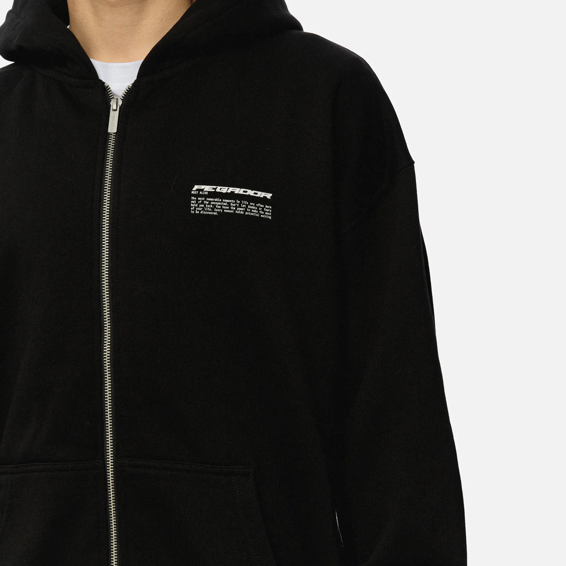 PEGADOR Chase Oversized Sweat Jacket Washed Black 