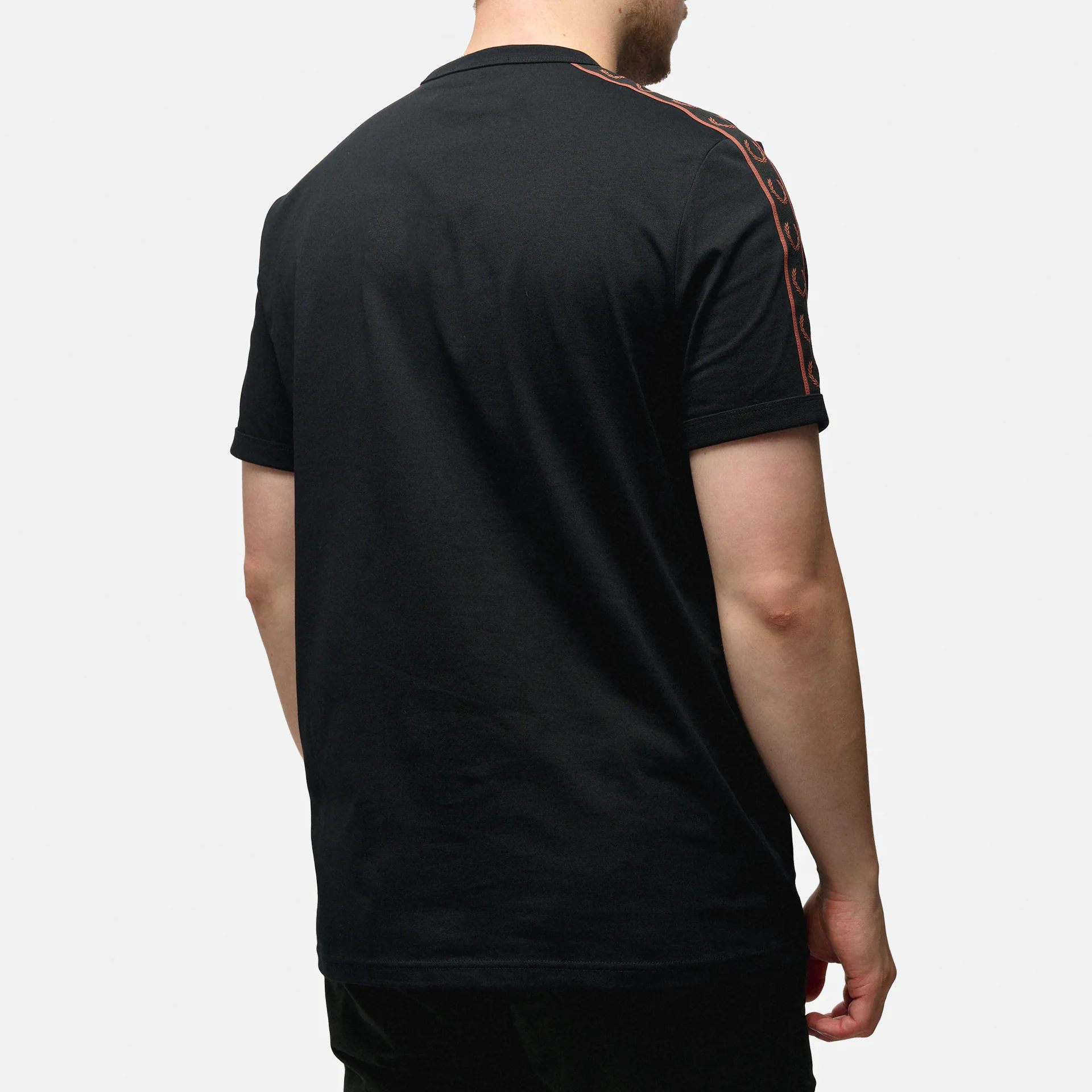 Fred Perry Contrast Tape Ringer T-Shirt Black/Whisky Brown