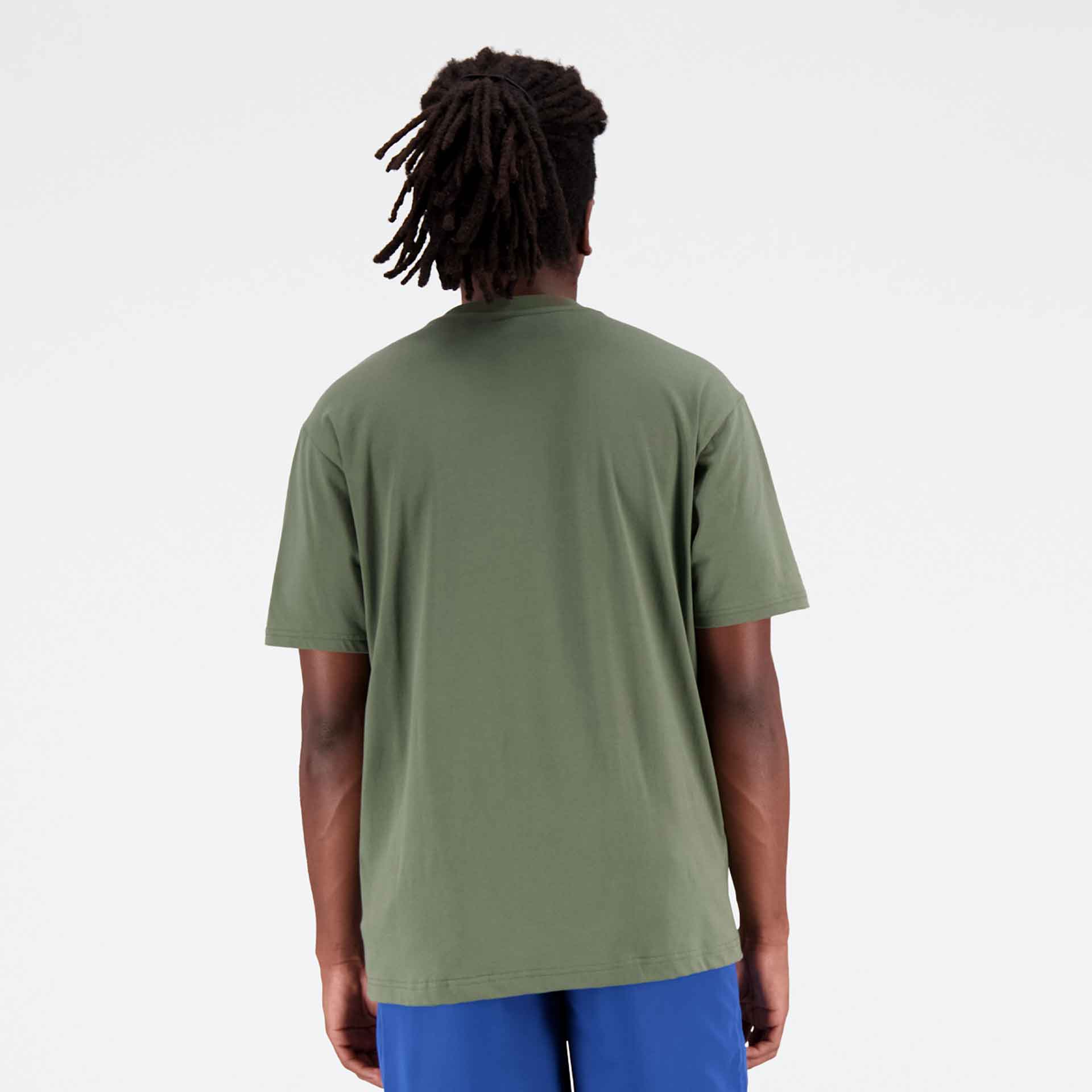 New Balance Essentials Stacked Logo Cotton Jersey T-Shirt Dark Olive
