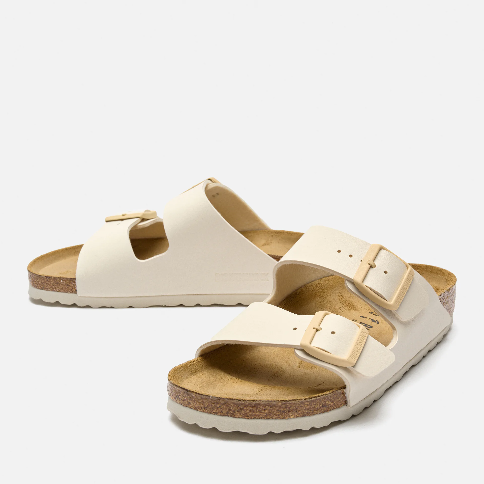 Birkenstock Arizona Narrow Birko Flor Sandals Eggshell