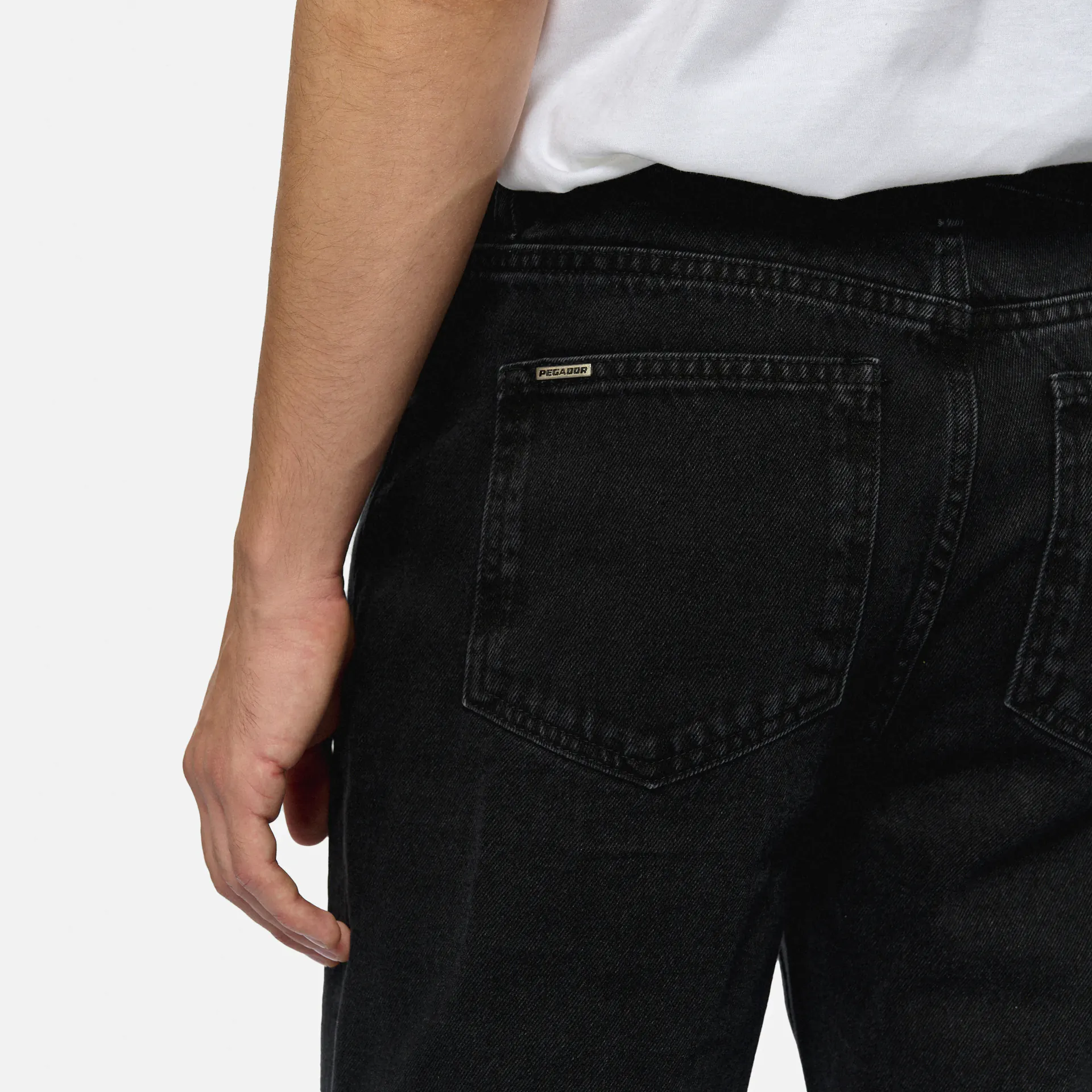 PEGADOR Baltra Baggy Jeans Washed Black