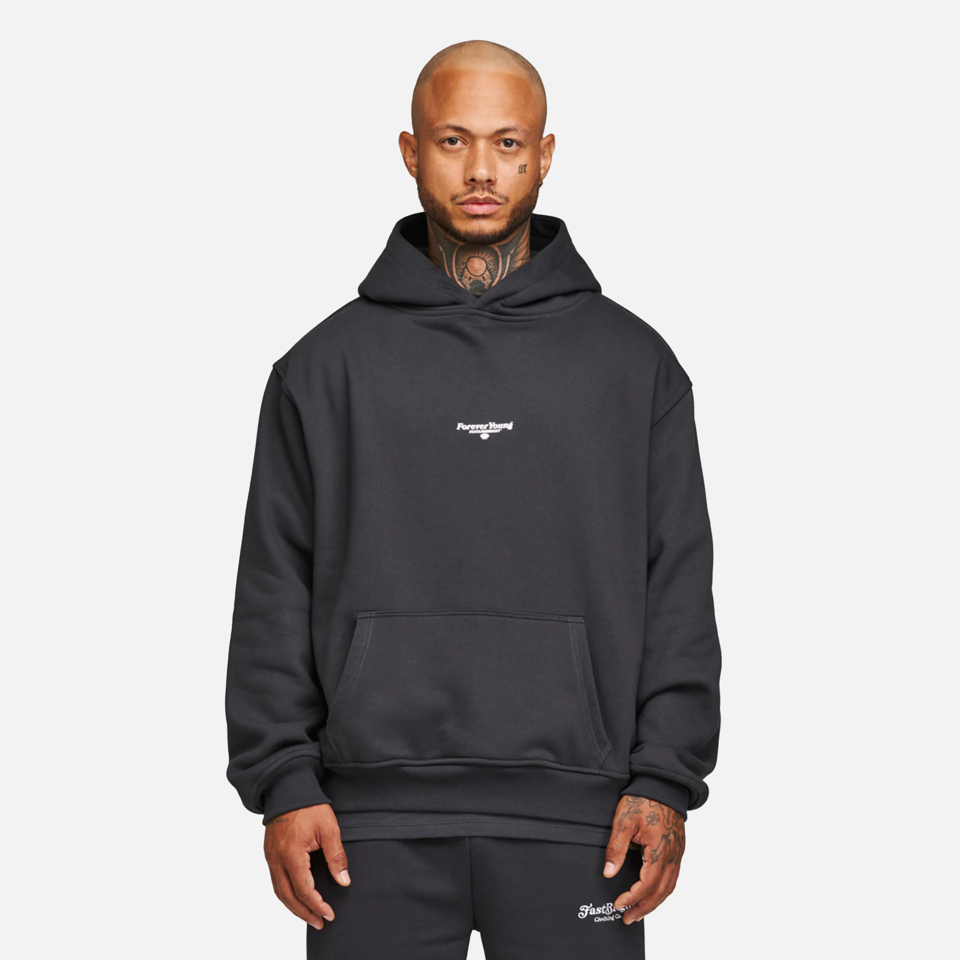 Fast and Bright Kid Hoodie Washed Black