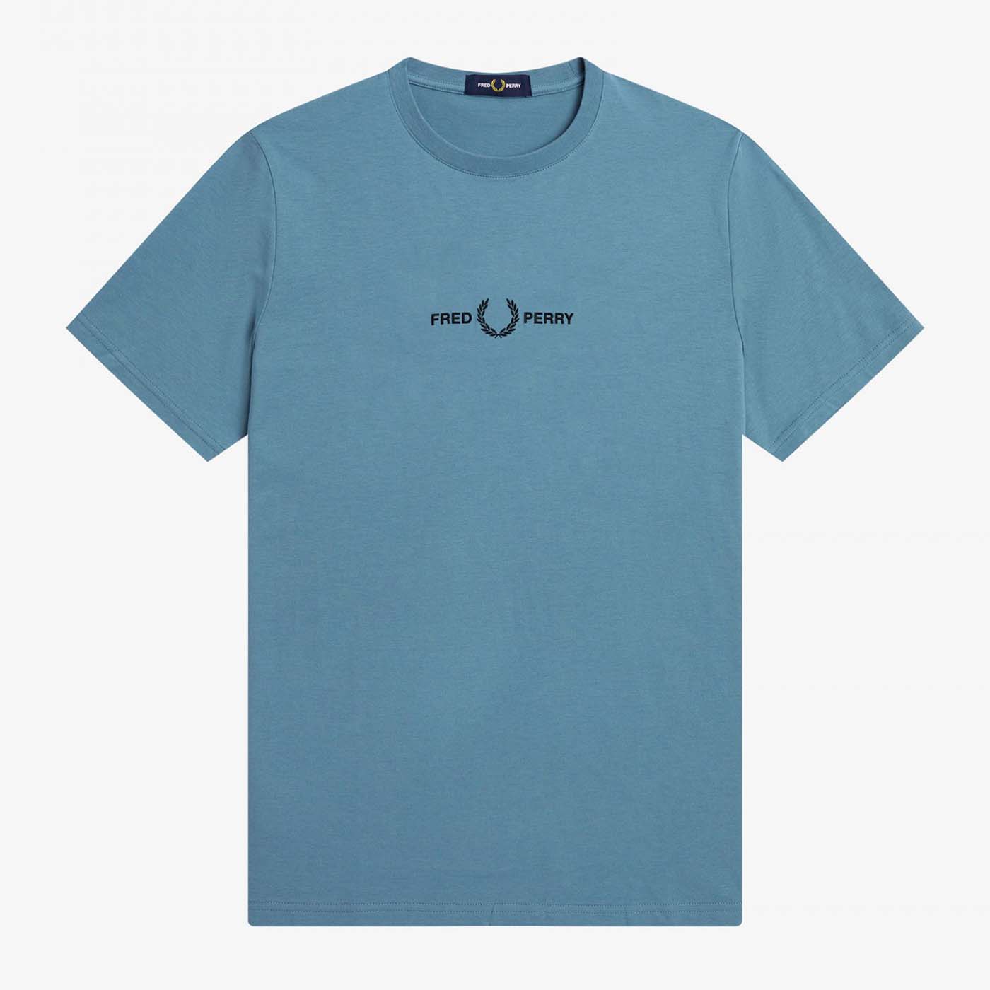 Fred Perry Embroidered T-Shirt  Ash Blue