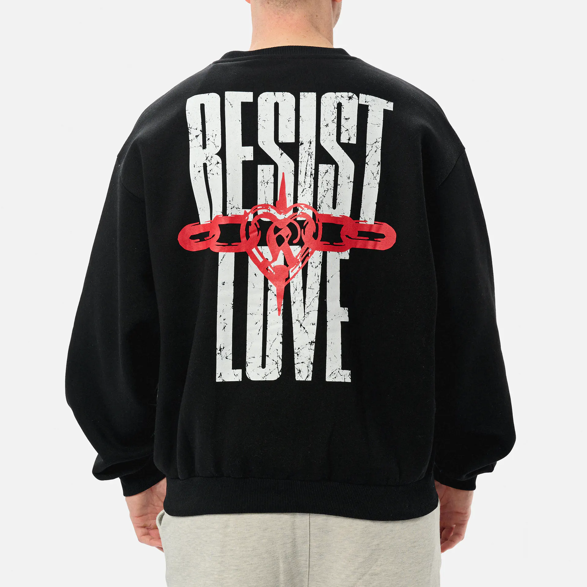 Karl Kani Woven Signature Resist Love Crewneck Black