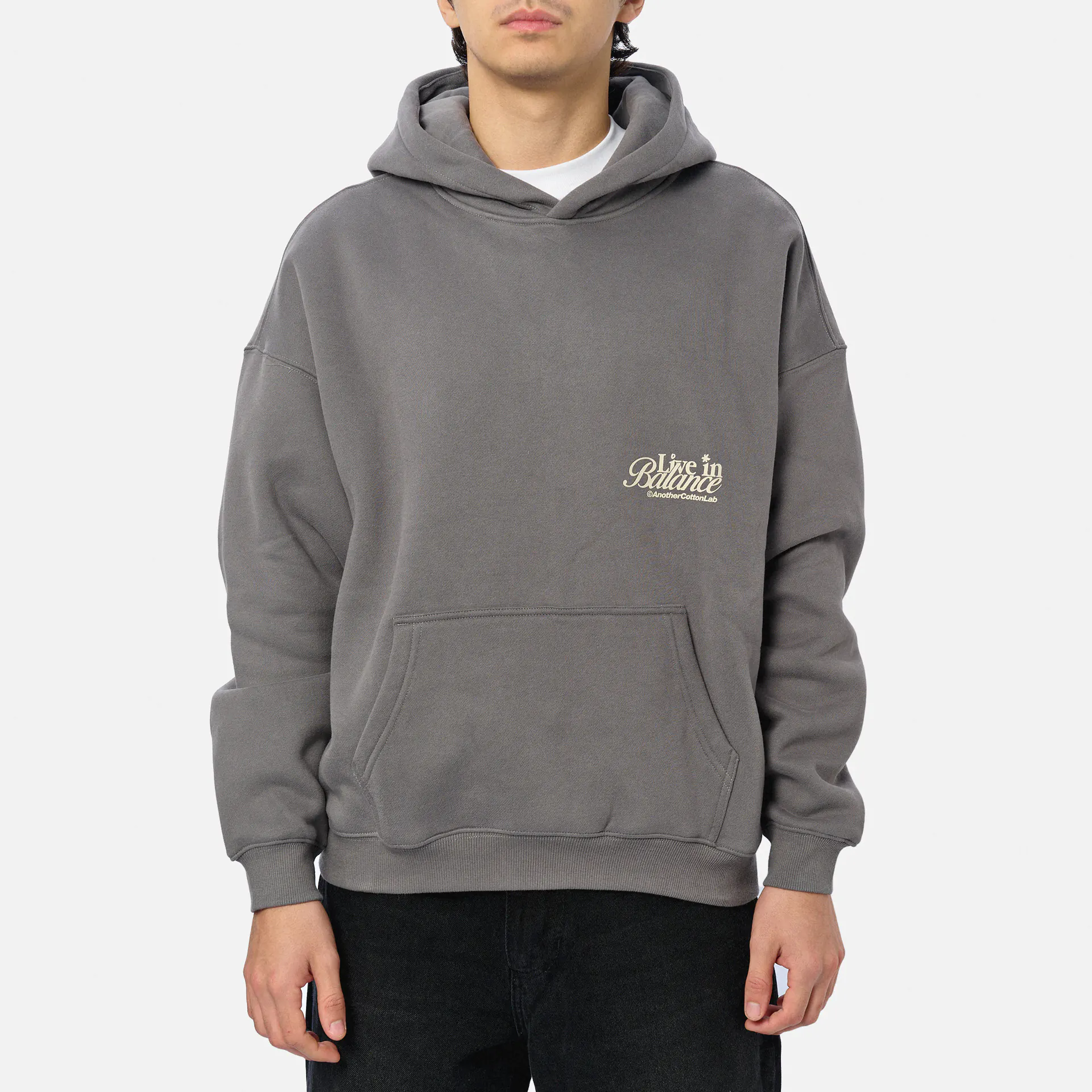 Another Cotton Live in Balance Heavy Oversized Hoodie Grey